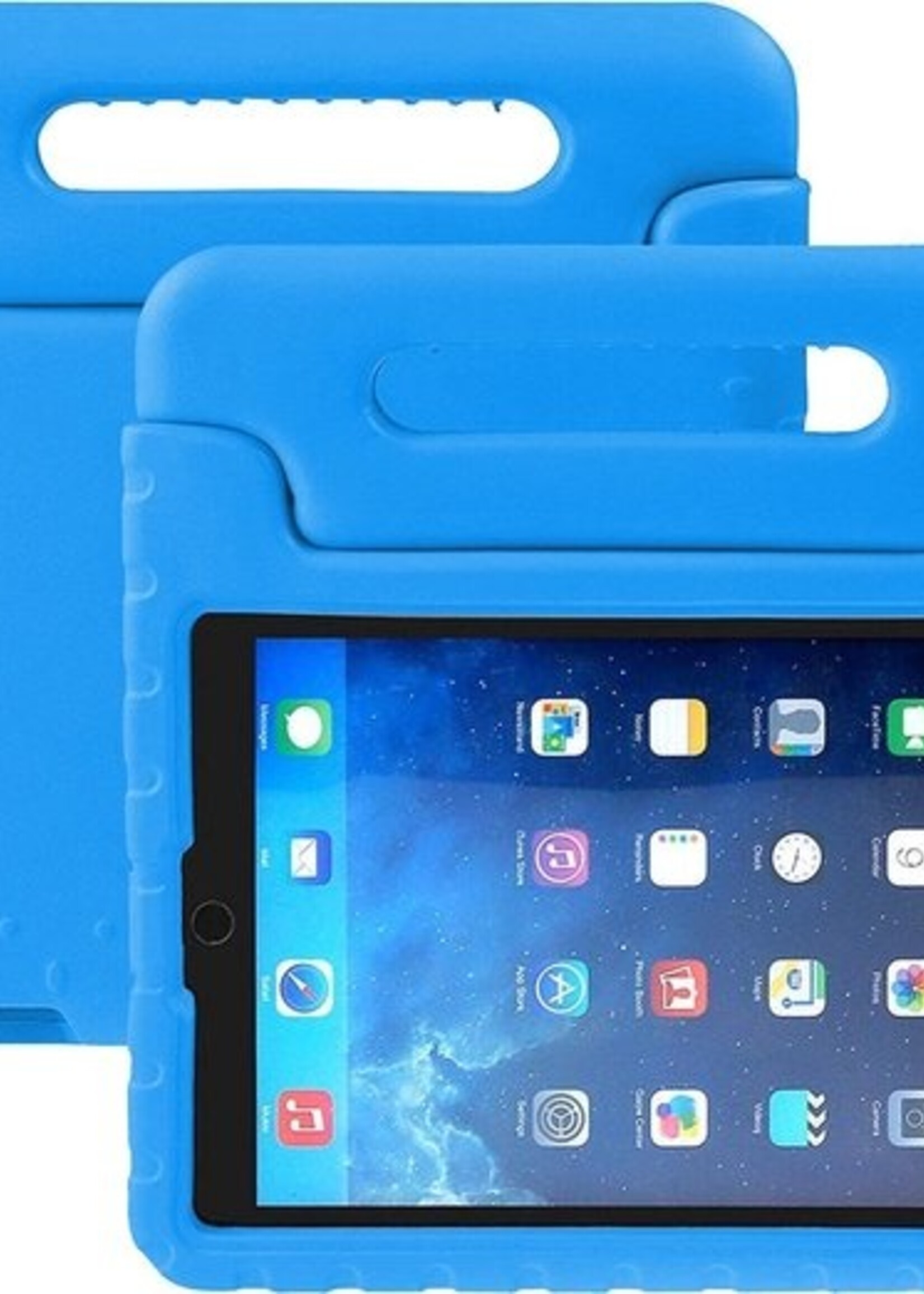 BTH Kinderhoes Geschikt voor iPad Air 1/2 / Pro 9.7 / 2017/2018 Hoes Kinder Hoesje Kids Case Cover Kidsproof - Hoesje Geschikt voor iPad Air 1/2 / Pro 9.7 / 5/6 Hoesje Kinder Hoes - Blauw