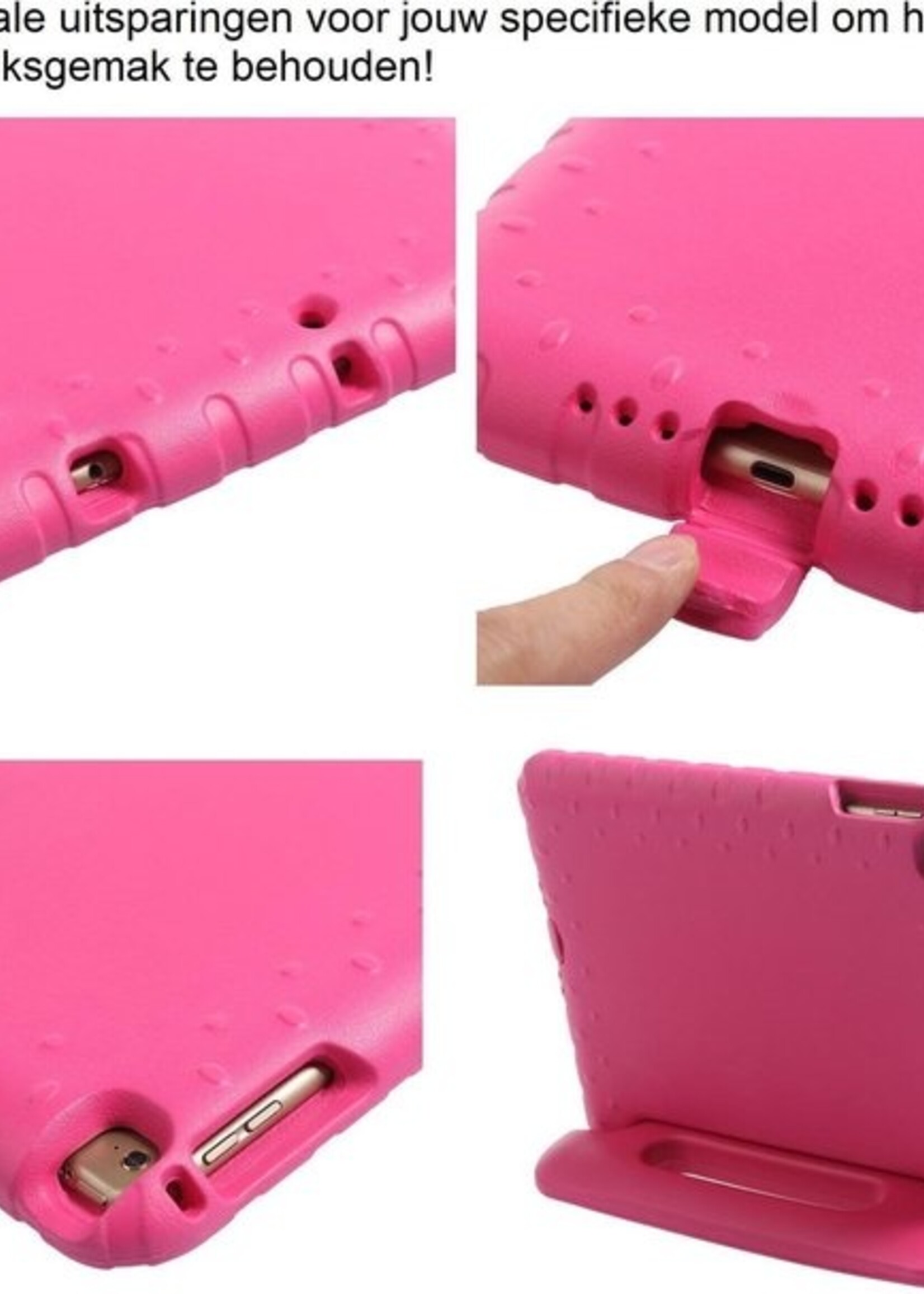 BTH Kinderhoes Geschikt voor iPad Air 2 Hoes Kinder Hoesje Kids Case Cover Kidsproof - Hoesje Geschikt voor iPad Air 2 Hoesje Kinder Hoes - Roze