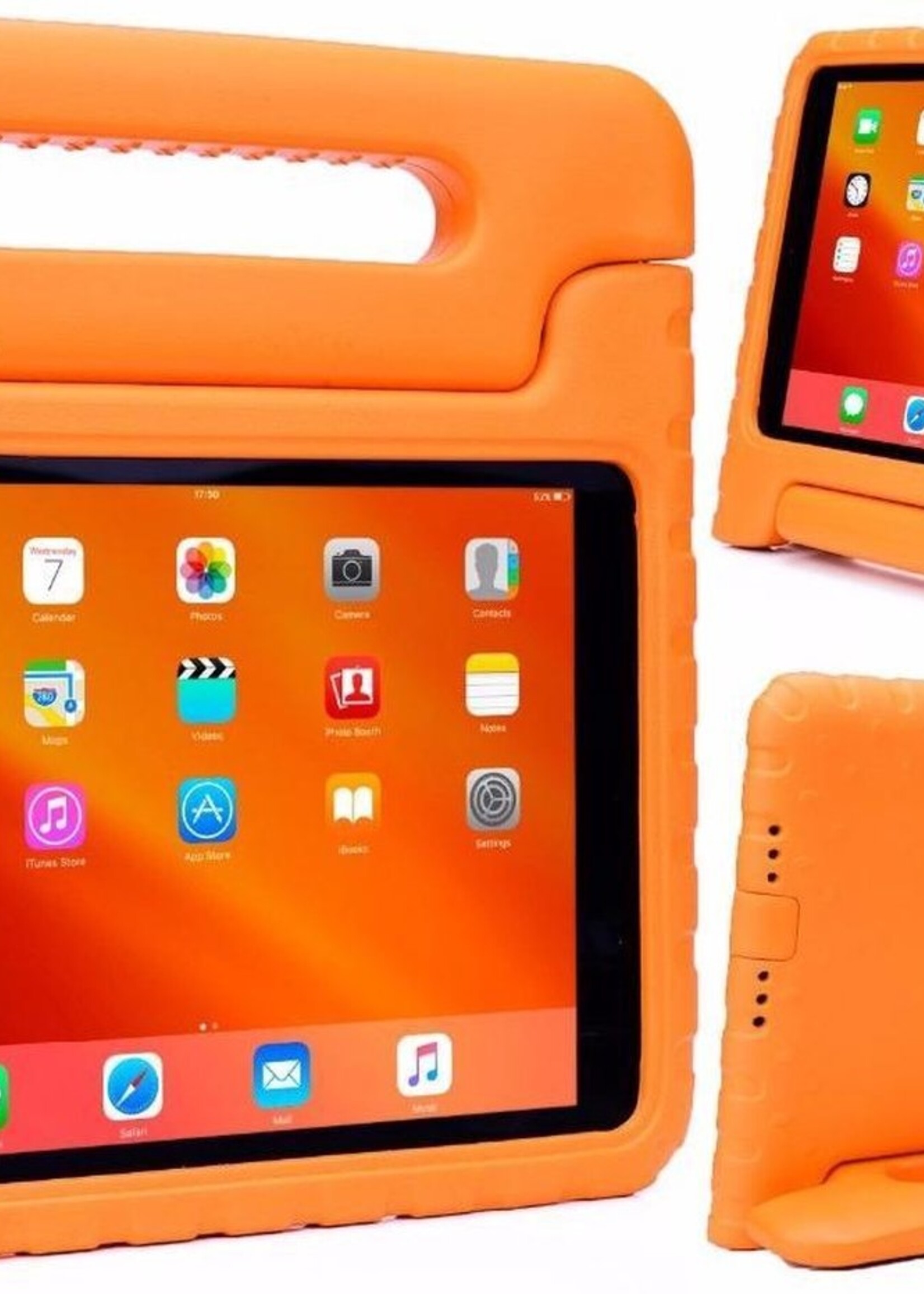 BTH Kinderhoes Geschikt voor iPad Mini 1 Hoes Kinder Hoesje Kids Case Cover Kidsproof - Hoesje Geschikt voor iPad Mini 1 Hoesje Kinder Hoes - Oranje