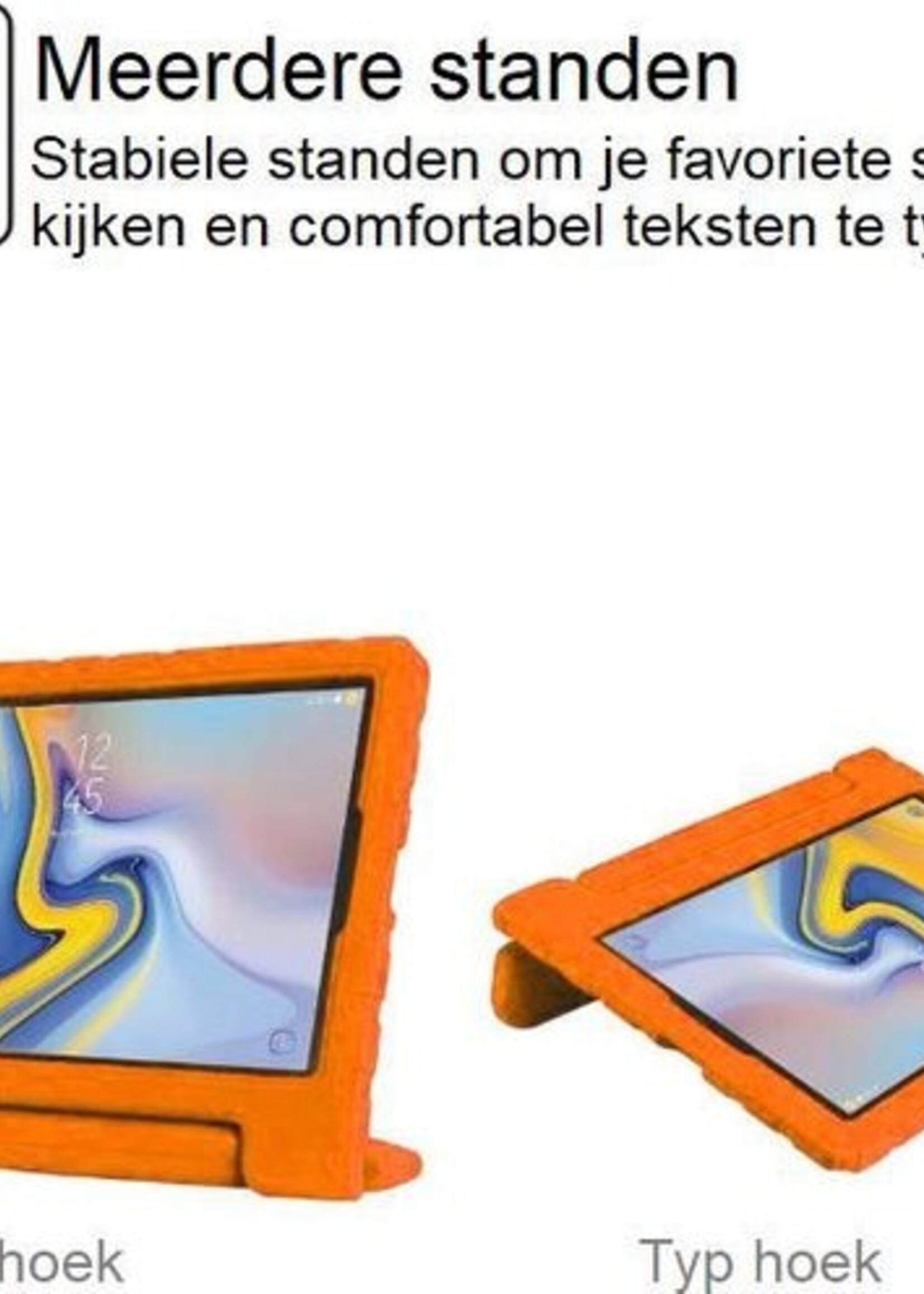 BTH Kinderhoes Geschikt voor Samsung Galaxy Tab A 10.1 2016 Hoes Kinder Hoesje Kids Case Cover Kidsproof - Hoesje Geschikt voor Samsung Tab A 10.1 2016 Hoesje Kinder Hoes - Oranje