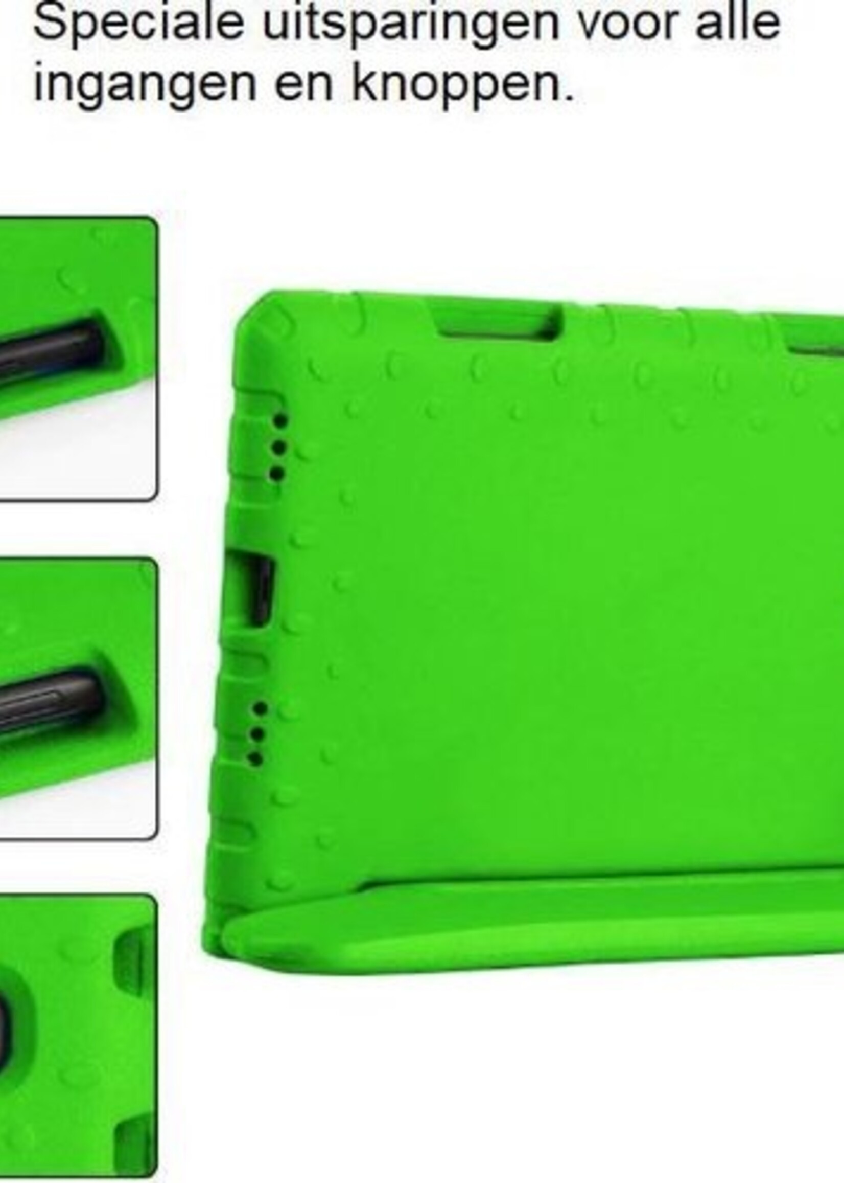 BTH Kinderhoes Geschikt voor Samsung Galaxy Tab A 10.1 2016 Hoes Kinder Hoesje Kids Case Cover Kidsproof - Hoesje Geschikt voor Samsung Tab A 10.1 2016 Hoesje Kinder Hoes - Groen