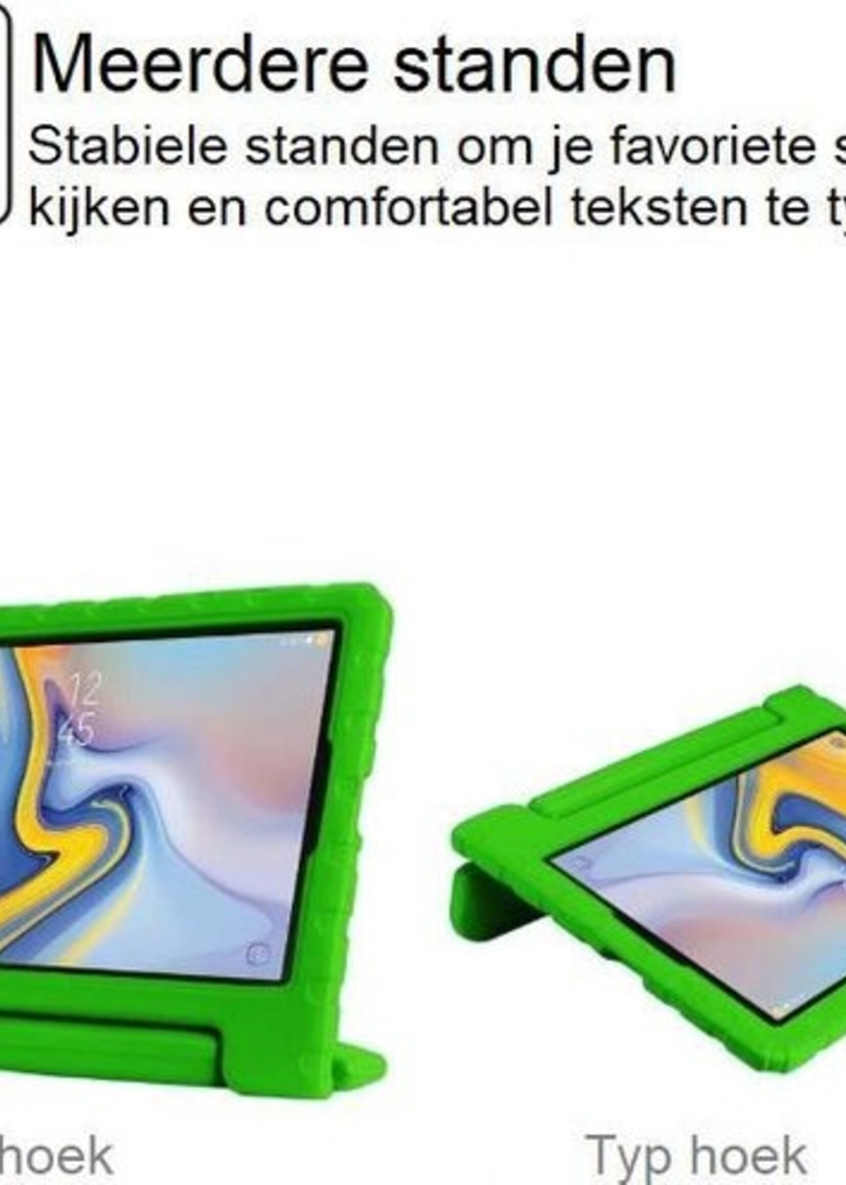 BTH Kinderhoes Geschikt voor Samsung Galaxy Tab A 10.1 2016 Hoes Kinder Hoesje Kids Case Cover Kidsproof - Hoesje Geschikt voor Samsung Tab A 10.1 2016 Hoesje Kinder Hoes - Groen