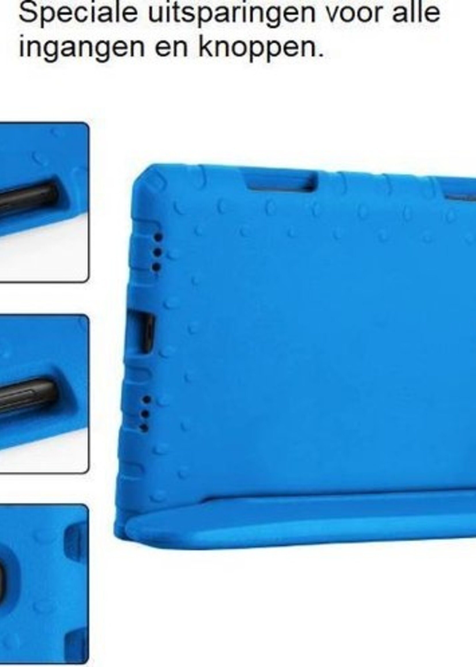 BTH Kinderhoes Geschikt voor Samsung Galaxy Tab A 10.5 2018 Hoes Kinder Hoesje Kids Case Cover Kidsproof - Hoesje Geschikt voor Samsung Tab A 10.5 2018 Hoesje Kinder Hoes - Blauw