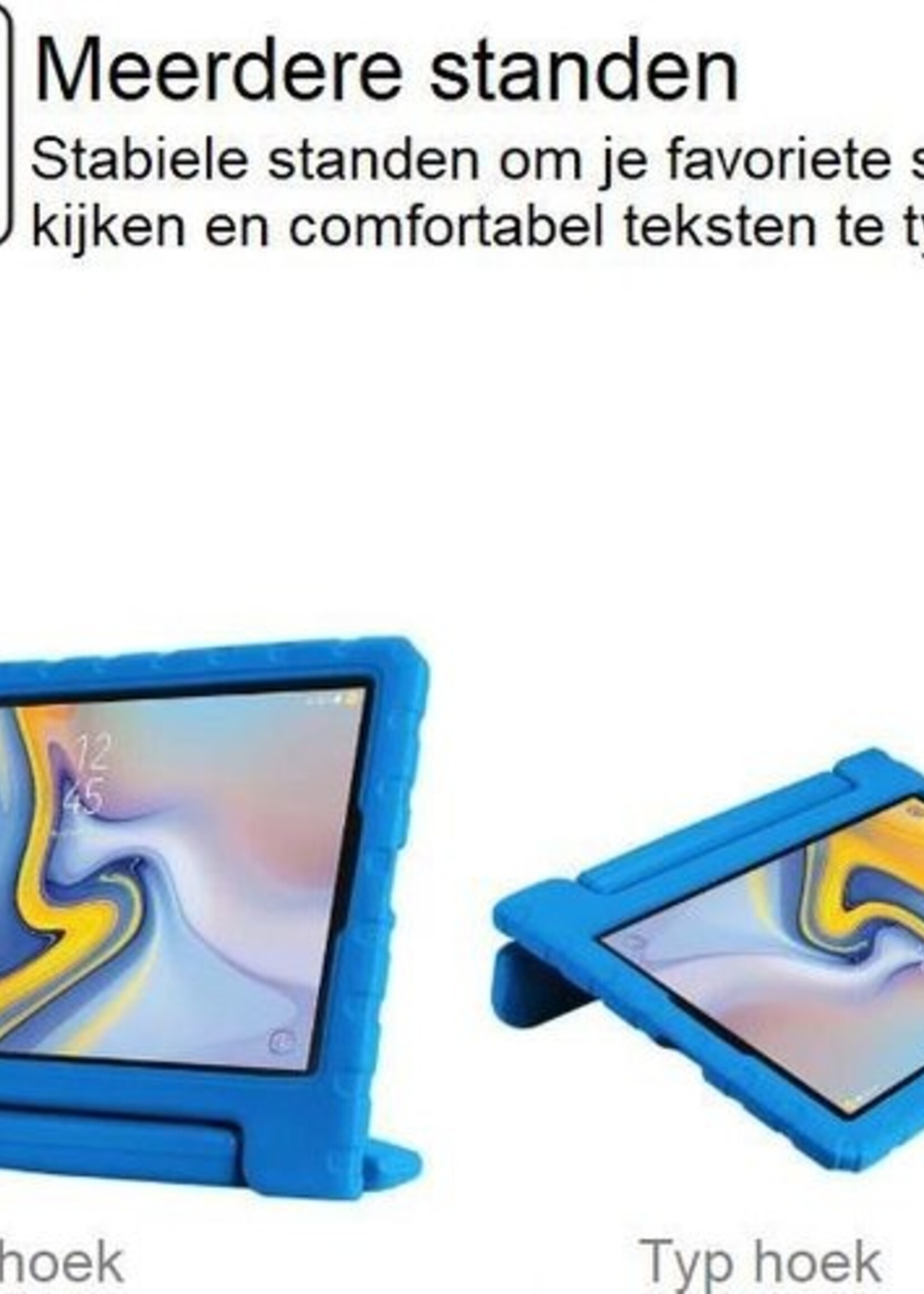 BTH Kinderhoes Geschikt voor Samsung Galaxy Tab A 10.5 2018 Hoes Kinder Hoesje Kids Case Cover Kidsproof - Hoesje Geschikt voor Samsung Tab A 10.5 2018 Hoesje Kinder Hoes - Blauw