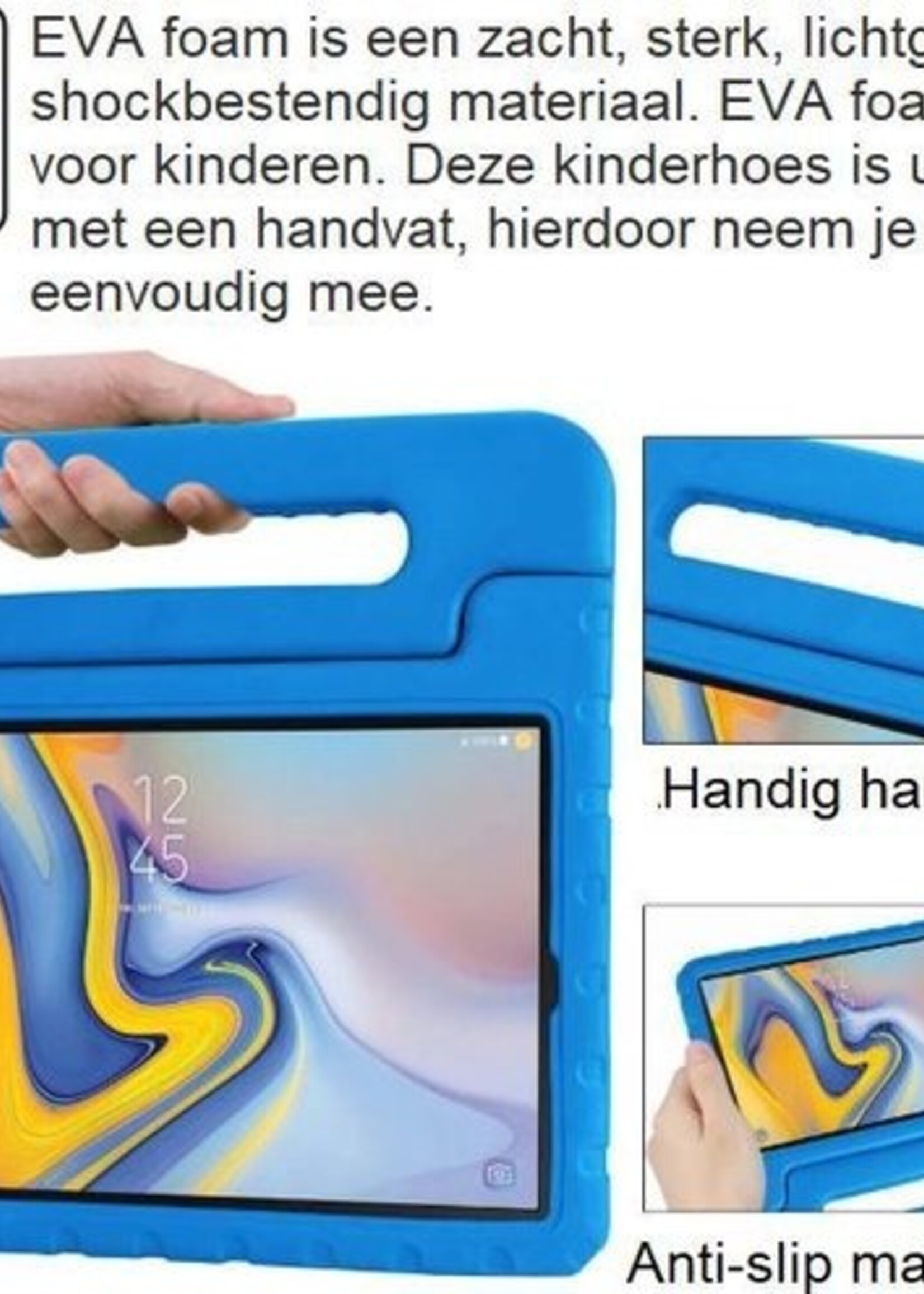BTH Kinderhoes Geschikt voor Samsung Galaxy Tab A 10.5 2018 Hoes Kinder Hoesje Kids Case Cover Kidsproof - Hoesje Geschikt voor Samsung Tab A 10.5 2018 Hoesje Kinder Hoes - Blauw
