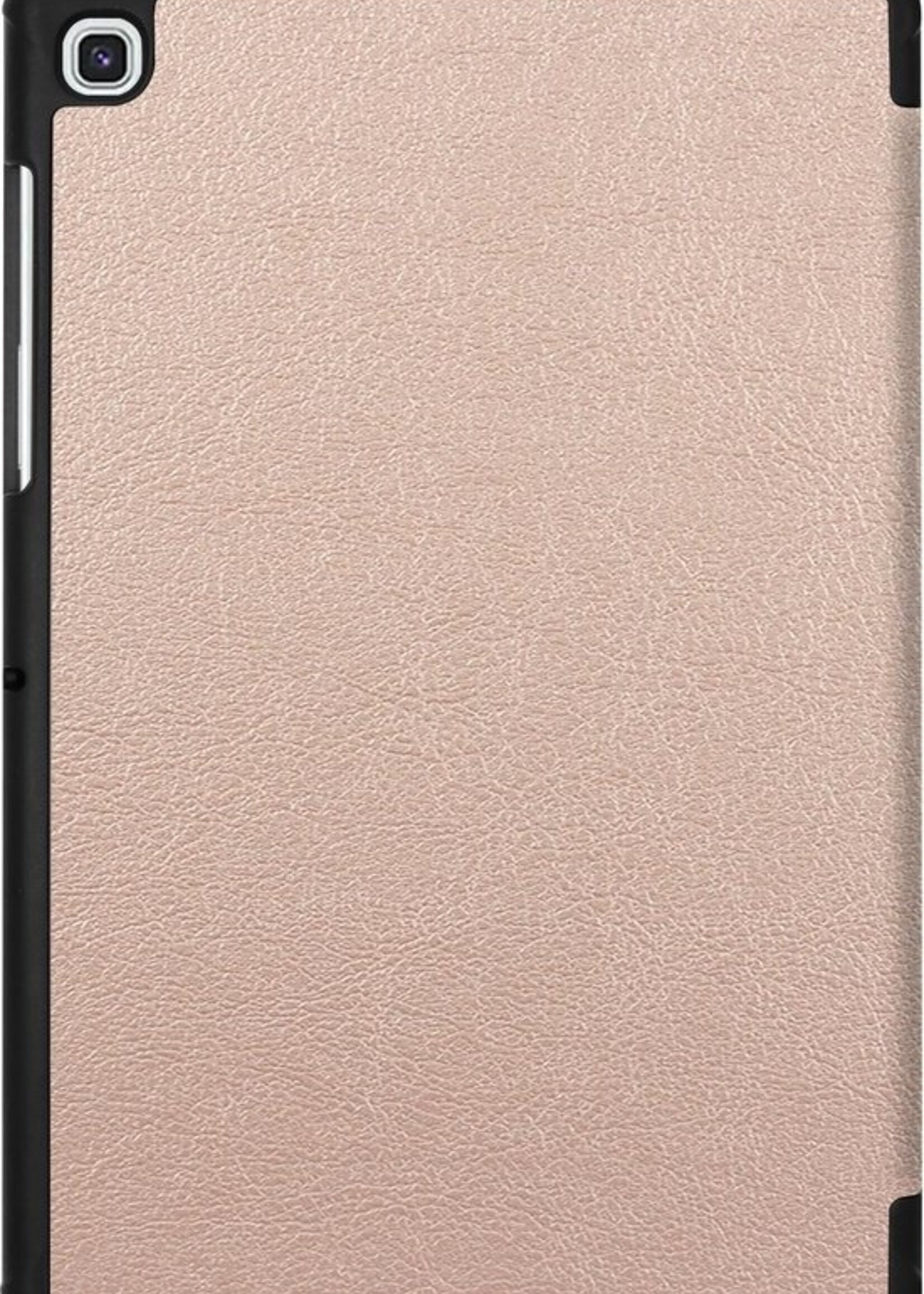BTH Hoes Geschikt voor Samsung Galaxy Tab S5e Hoes Book Case Hoesje Trifold Cover - Hoesje Geschikt voor Samsung Tab S5e Hoesje Bookcase - Goud