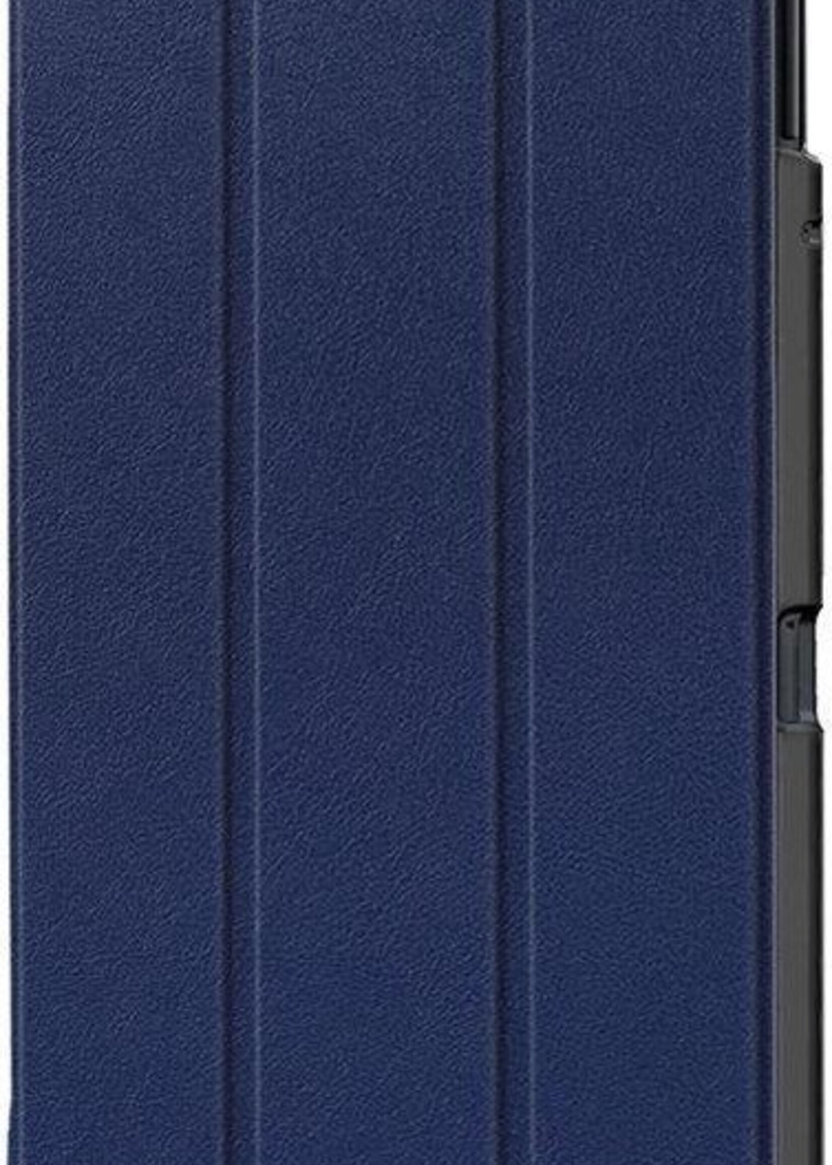 BTH Hoes Geschikt voor Samsung Galaxy Tab A 10.5 2018 Hoes Book Case Hoesje Trifold Cover - Hoesje Geschikt voor Samsung Tab A 10.5 2018 Hoesje Bookcase - Blauw