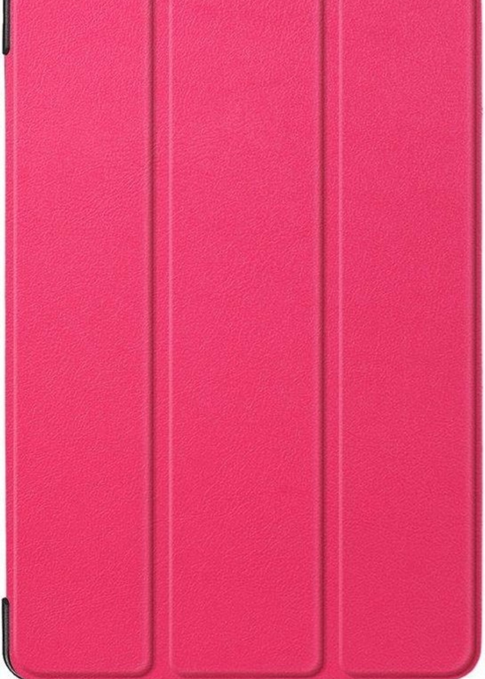 BTH Hoes Geschikt voor Samsung Galaxy Tab A 10.5 2018 Hoes Book Case Hoesje Trifold Cover - Hoesje Geschikt voor Samsung Tab A 10.5 2018 Hoesje Bookcase - Roze