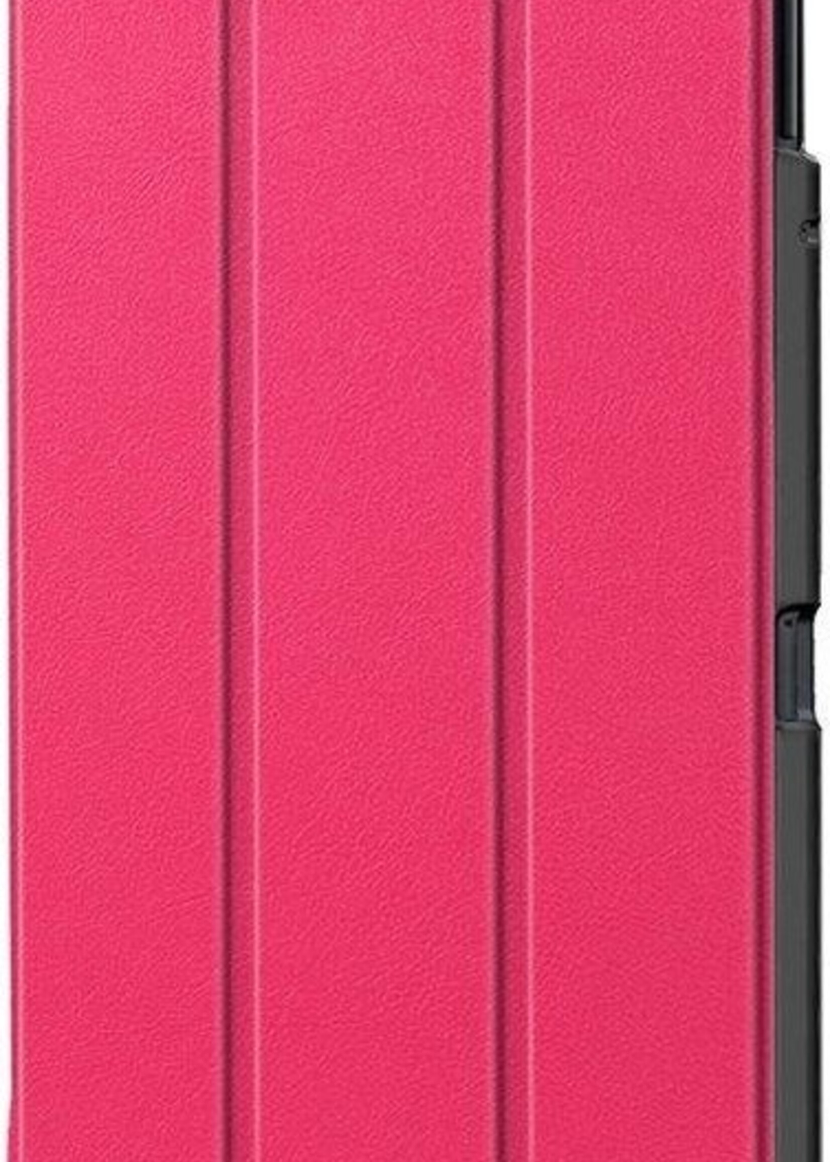 BTH Hoes Geschikt voor Samsung Galaxy Tab A 10.5 2018 Hoes Book Case Hoesje Trifold Cover - Hoesje Geschikt voor Samsung Tab A 10.5 2018 Hoesje Bookcase - Roze