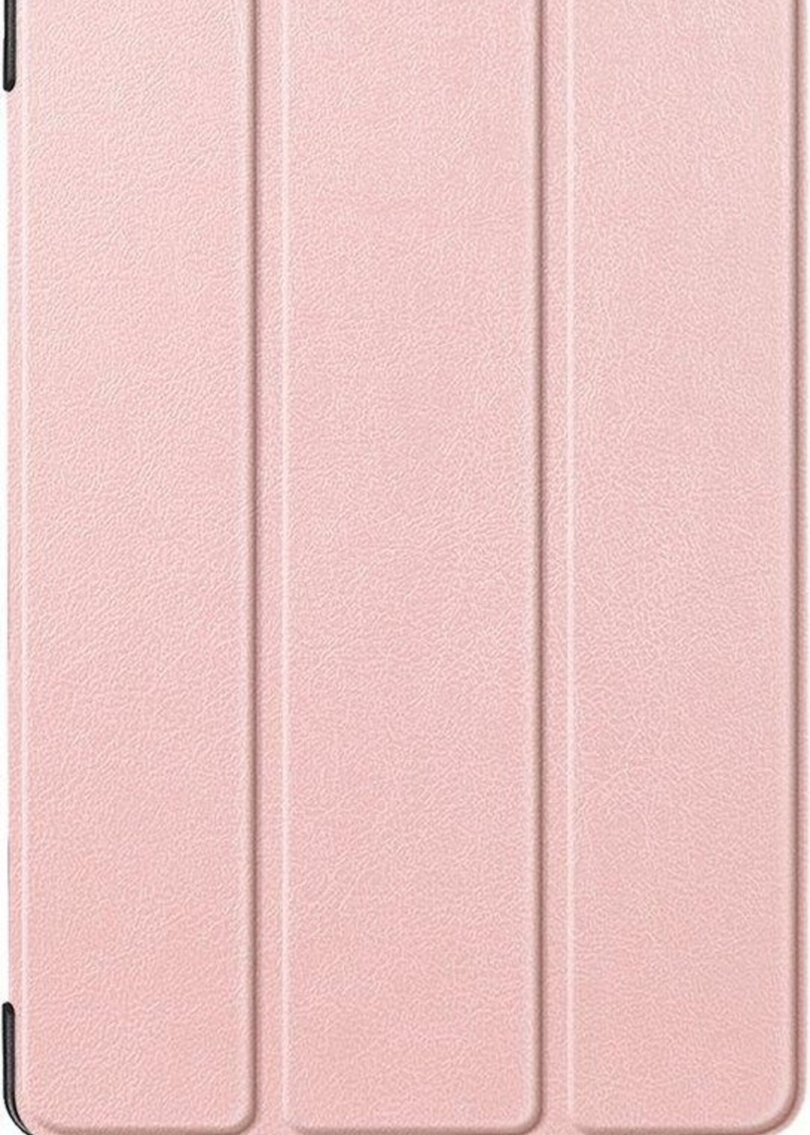BTH Hoes Geschikt voor Samsung Galaxy Tab A 10.5 2018 Hoes Book Case Hoesje Trifold Cover - Hoesje Geschikt voor Samsung Tab A 10.5 2018 Hoesje Bookcase - Rosé goud