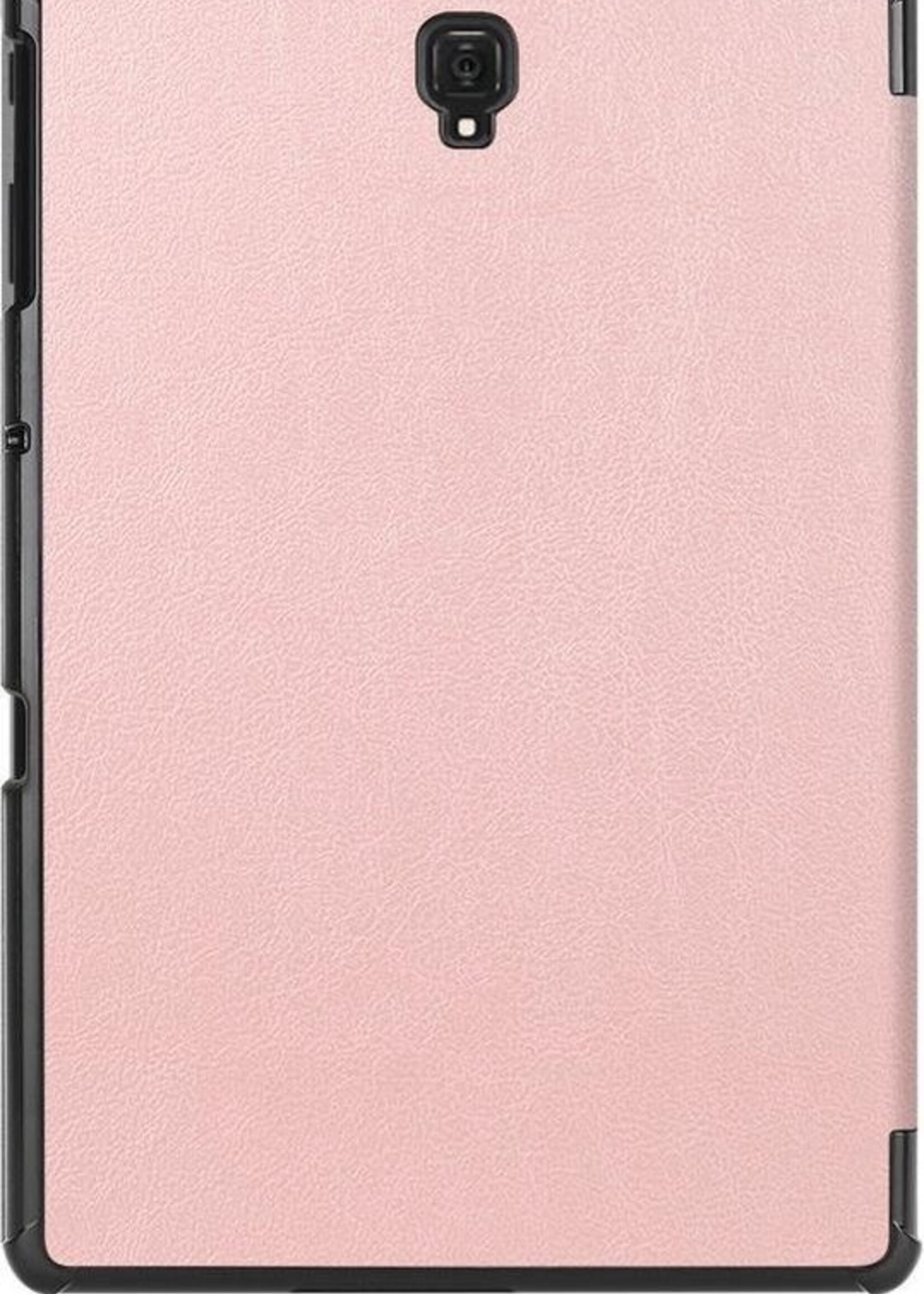 BTH Hoes Geschikt voor Samsung Galaxy Tab A 10.5 2018 Hoes Book Case Hoesje Trifold Cover - Hoesje Geschikt voor Samsung Tab A 10.5 2018 Hoesje Bookcase - Rosé goud
