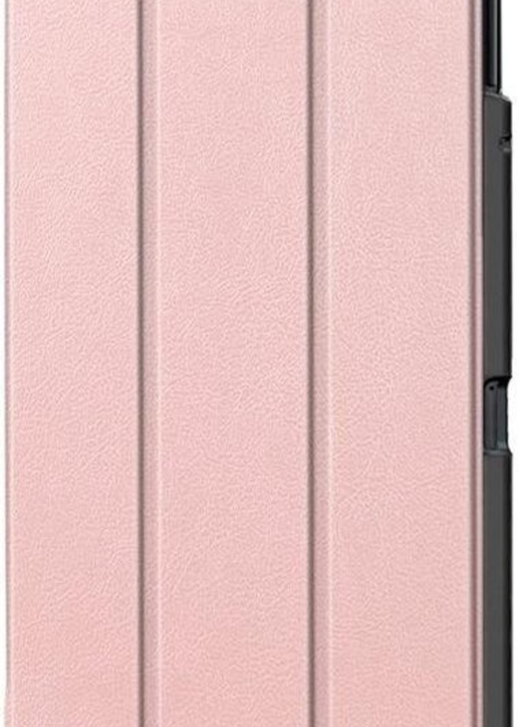 BTH Hoes Geschikt voor Samsung Galaxy Tab A 10.5 2018 Hoes Book Case Hoesje Trifold Cover - Hoesje Geschikt voor Samsung Tab A 10.5 2018 Hoesje Bookcase - Rosé goud