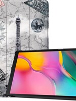 BTH BTH Samsung Galaxy Tab A 10.1 2019 Hoesje Book Case Hoes Cover Eiffeltoren