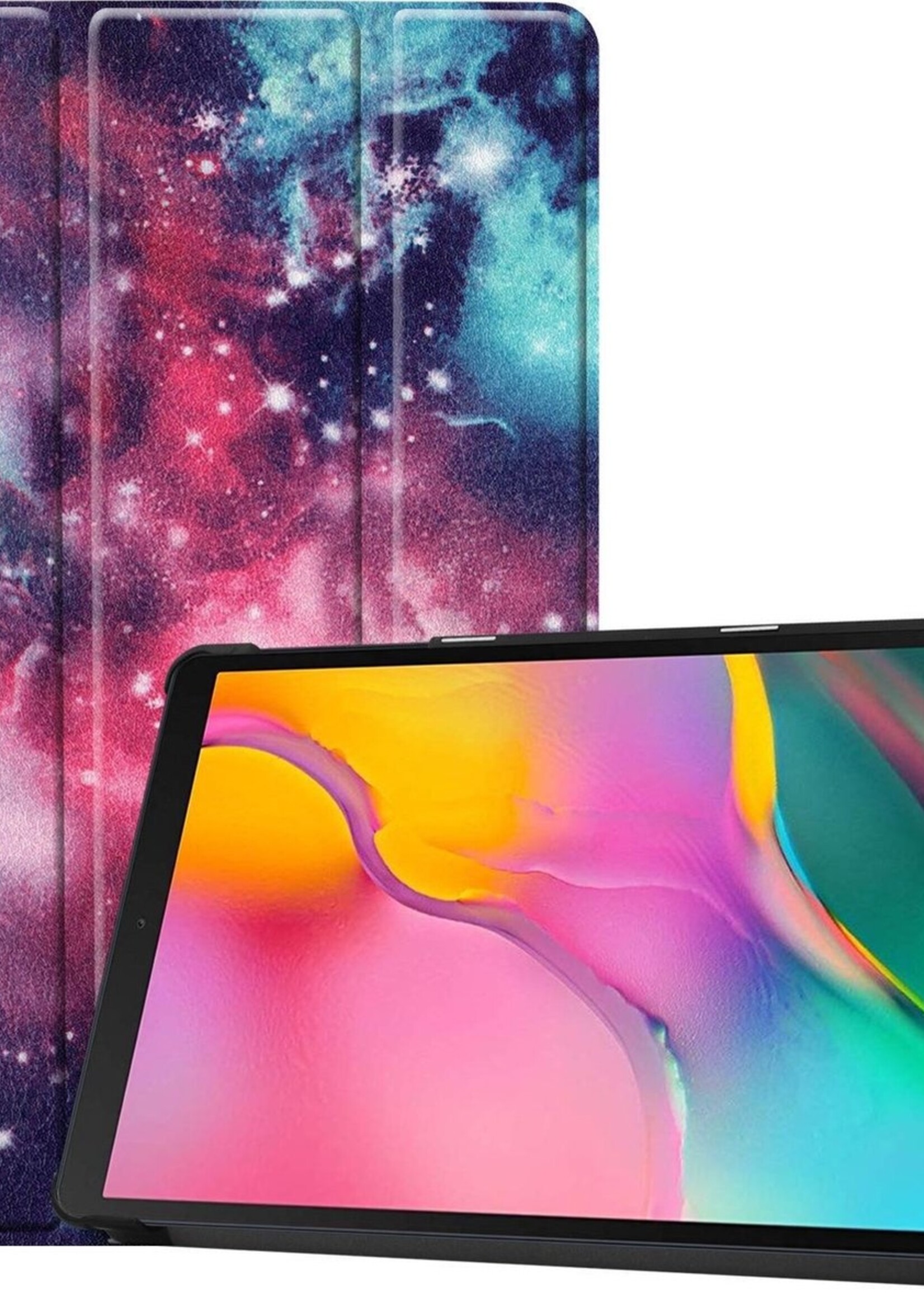 BTH Hoes Geschikt voor Samsung Galaxy Tab A 10.1 2019 Hoes Book Case Hoesje Trifold Cover - Hoesje Geschikt voor Samsung Tab A 10.1 2019 Hoesje Bookcase - Galaxy