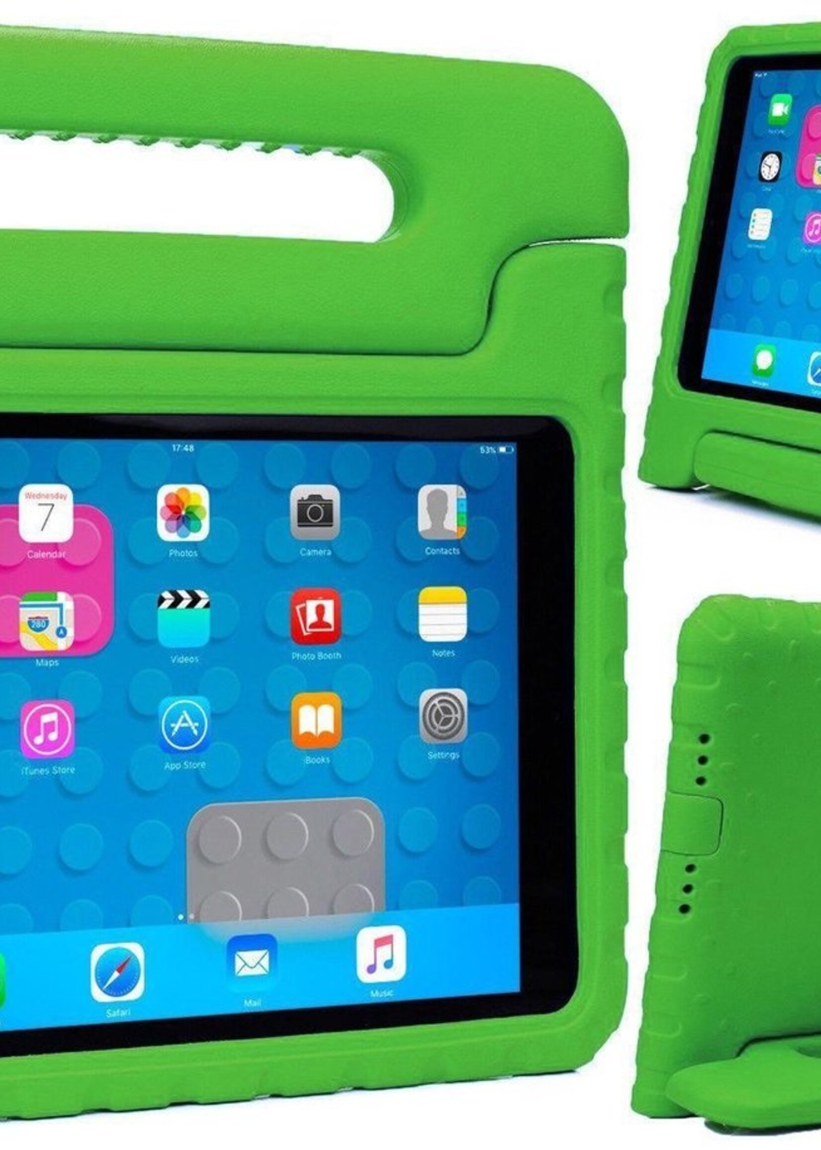 BTH Kinderhoes Geschikt voor iPad Pro 10.5 (2017) Hoes Kinder Hoesje Kids Case Cover Kidsproof - Hoesje Geschikt voor iPad Pro 2017 (10,5 inch) Hoesje Kinder Hoes - Groen