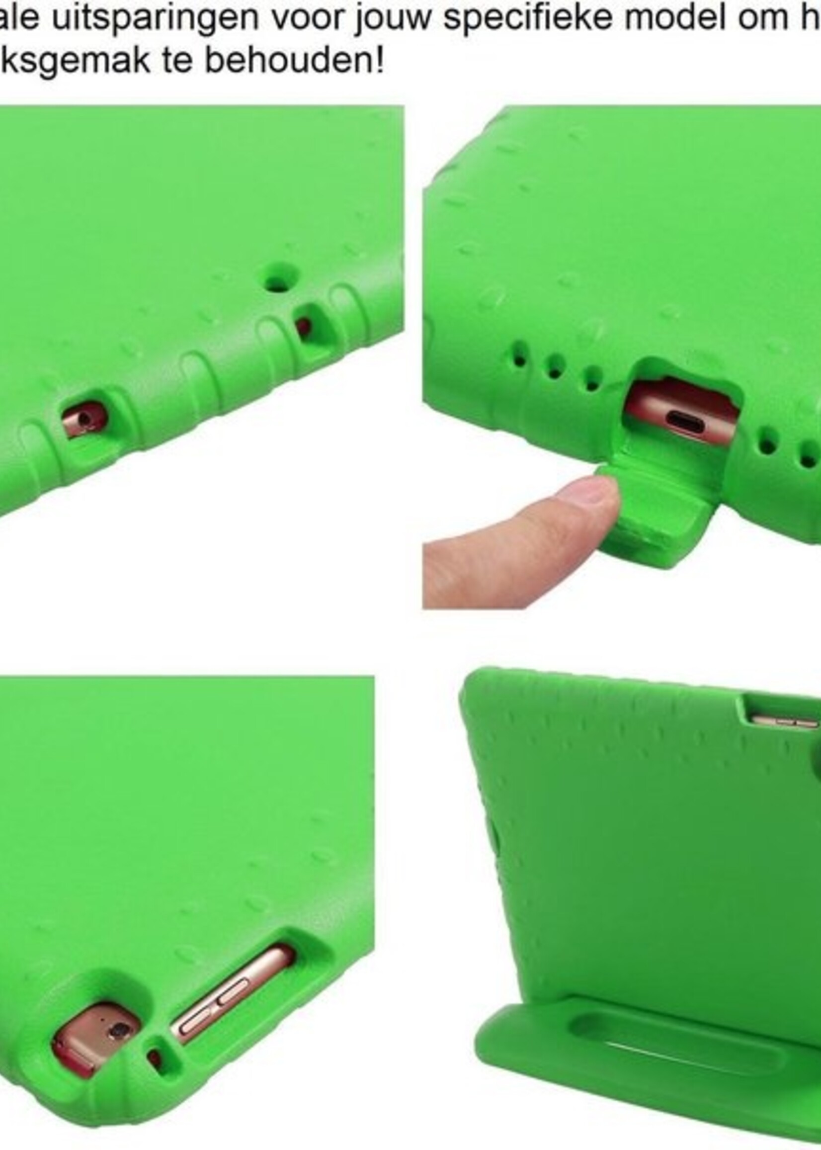 BTH Kinderhoes Geschikt voor iPad Pro 10.5 (2017) Hoes Kinder Hoesje Kids Case Cover Kidsproof - Hoesje Geschikt voor iPad Pro 2017 (10,5 inch) Hoesje Kinder Hoes - Groen