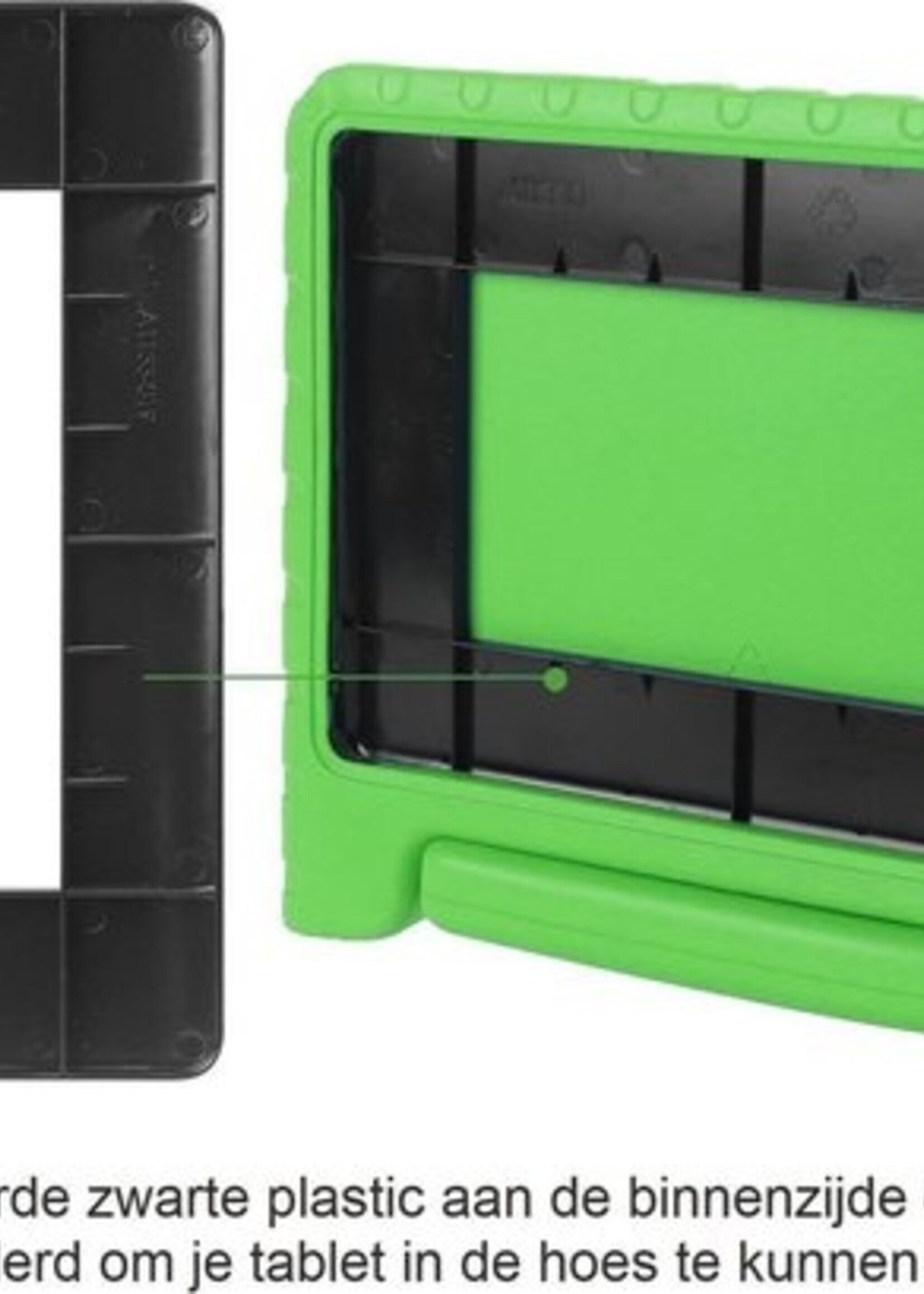 BTH Kinderhoes Geschikt voor iPad Pro 10.5 (2017) Hoes Kinder Hoesje Kids Case Cover Kidsproof - Hoesje Geschikt voor iPad Pro 2017 (10,5 inch) Hoesje Kinder Hoes - Groen