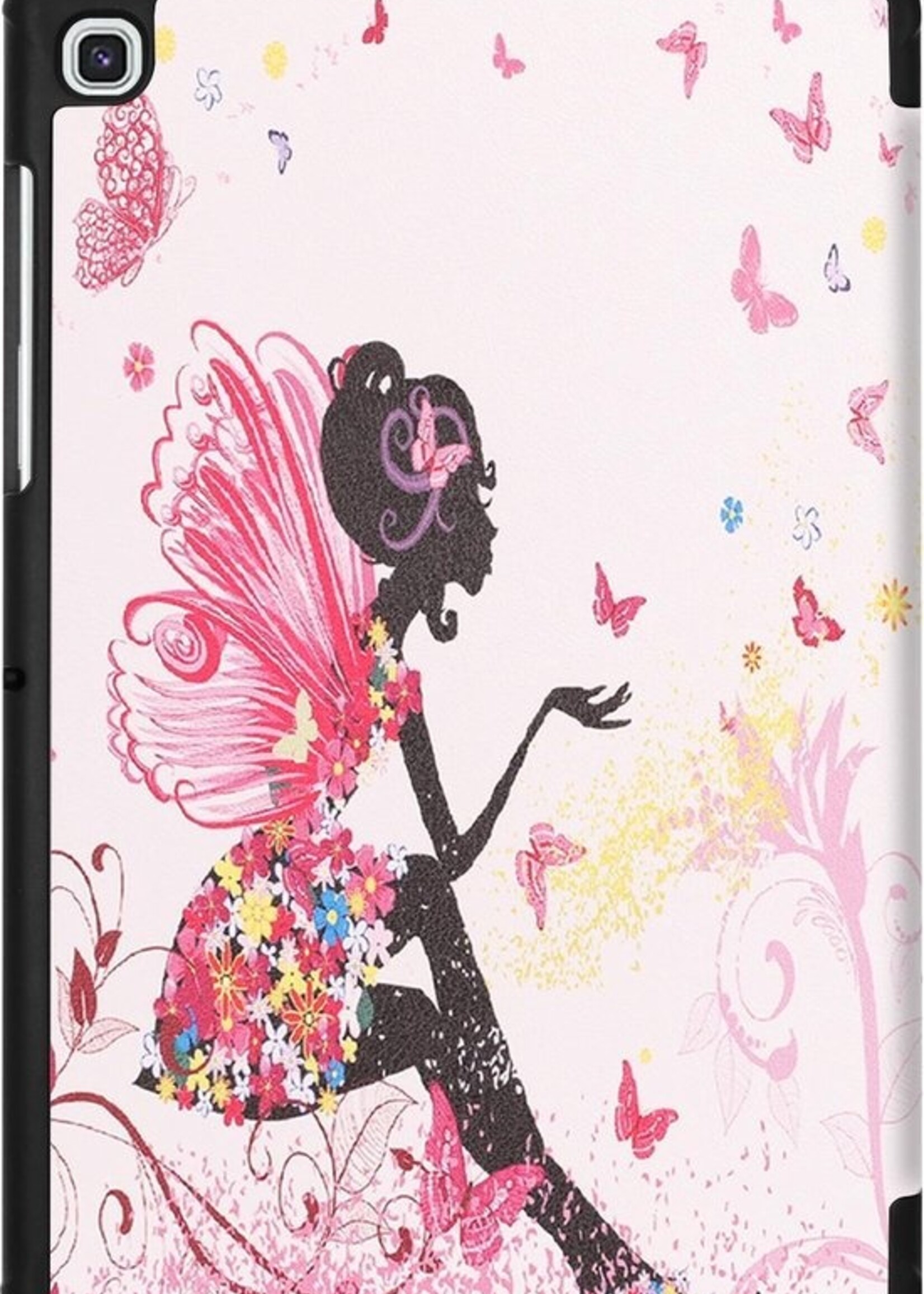 BTH Hoes Geschikt voor Samsung Galaxy Tab S5e Hoes Book Case Hoesje Trifold Cover - Hoesje Geschikt voor Samsung Tab S5e Hoesje Bookcase - Elfje
