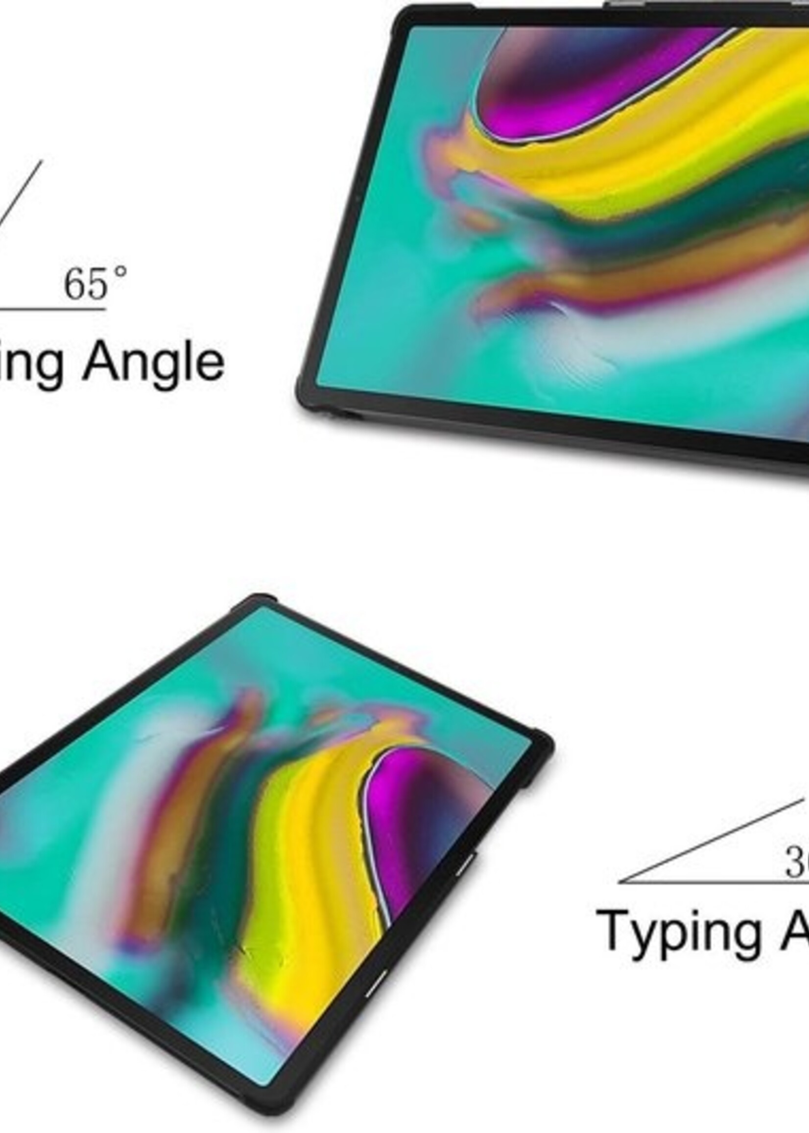 BTH Hoes Geschikt voor Samsung Galaxy Tab S5e Hoes Book Case Hoesje Trifold Cover - Hoesje Geschikt voor Samsung Tab S5e Hoesje Bookcase - Graffity