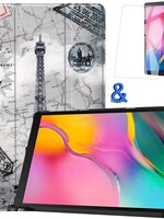 BTH BTH Samsung Galaxy Tab A 10.1 2019 Hoes Case Met Screenprotector Eiffeltoren