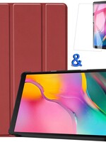 BTH BTH Samsung Galaxy Tab A 10.1 2019 Hoes Case Met Screenprotector Donker Rood
