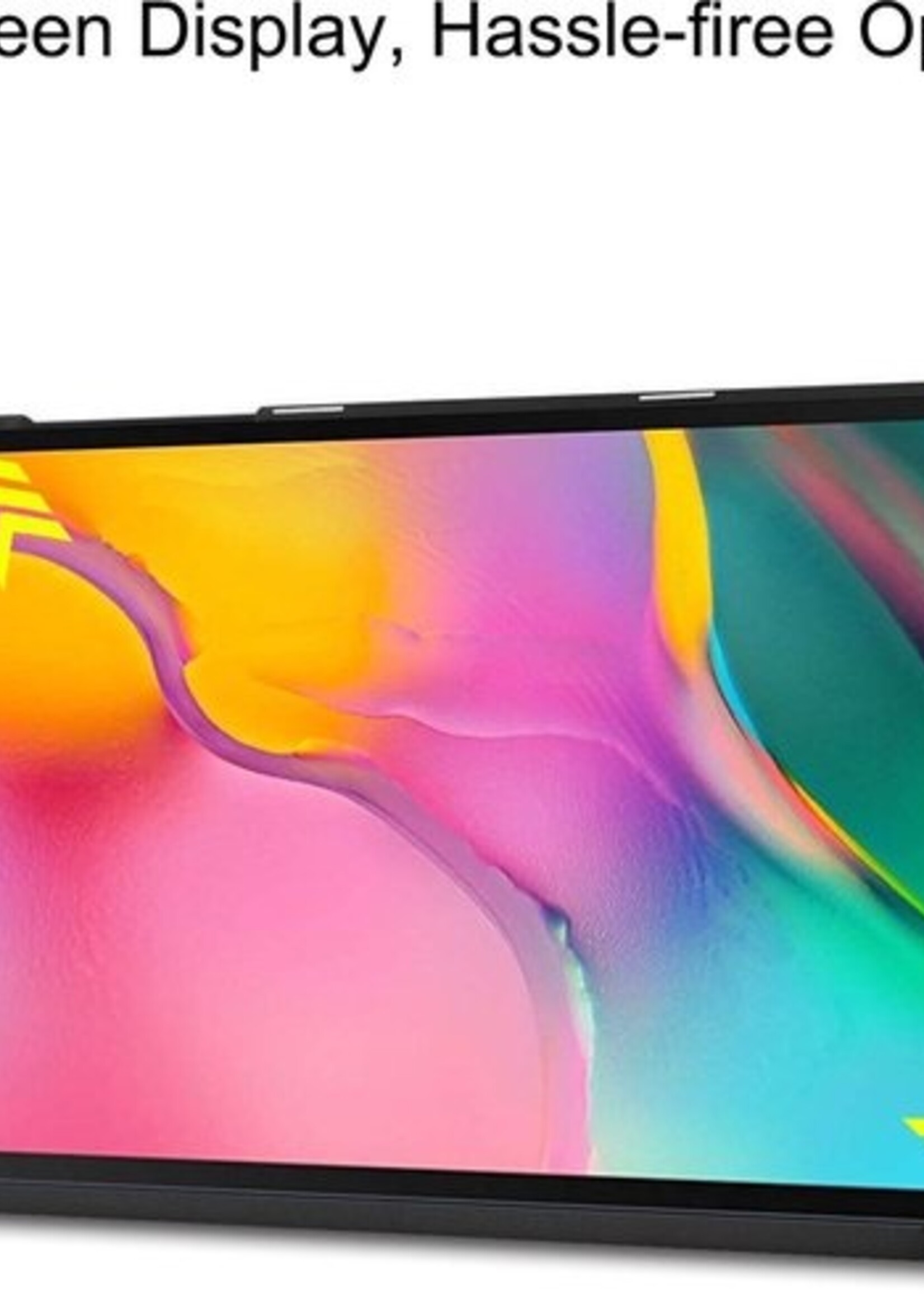 BTH Hoes Geschikt voor Samsung Galaxy Tab A 10.1 2019 Hoes Book Case Hoesje Trifold Cover Met Screenprotector - Hoesje Geschikt voor Samsung Tab A 10.1 2019 Hoesje Bookcase - Donkerrood