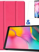 BTH BTH Samsung Galaxy Tab A 10.1 2019 Hoes Case Met Screenprotector Donker Roze