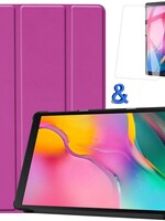 BTH BTH Samsung Galaxy Tab A 10.1 2019 Hoes Book Case Met Screenprotector Paars
