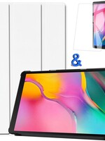 BTH BTH Samsung Galaxy Tab A 10.1 2019 Hoes Book Case Met Screenprotector Wit