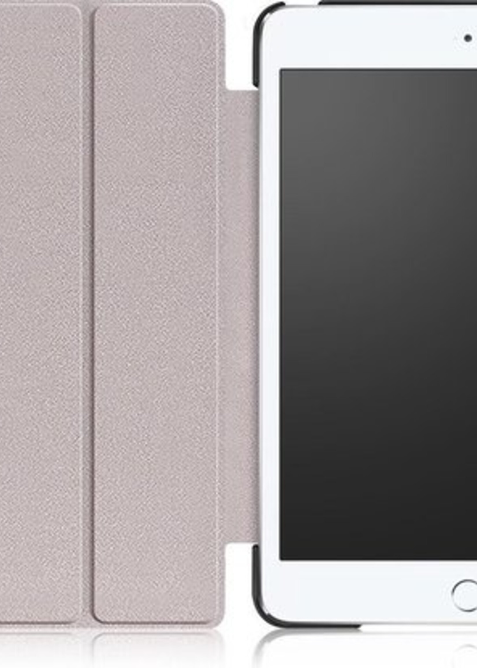 BTH Hoes Geschikt voor iPad Mini 4/5 Hoes Book Case Hoesje Trifold Cover - Hoesje Geschikt voor iPad Mini 4/5 Hoesje Bookcase - Rood