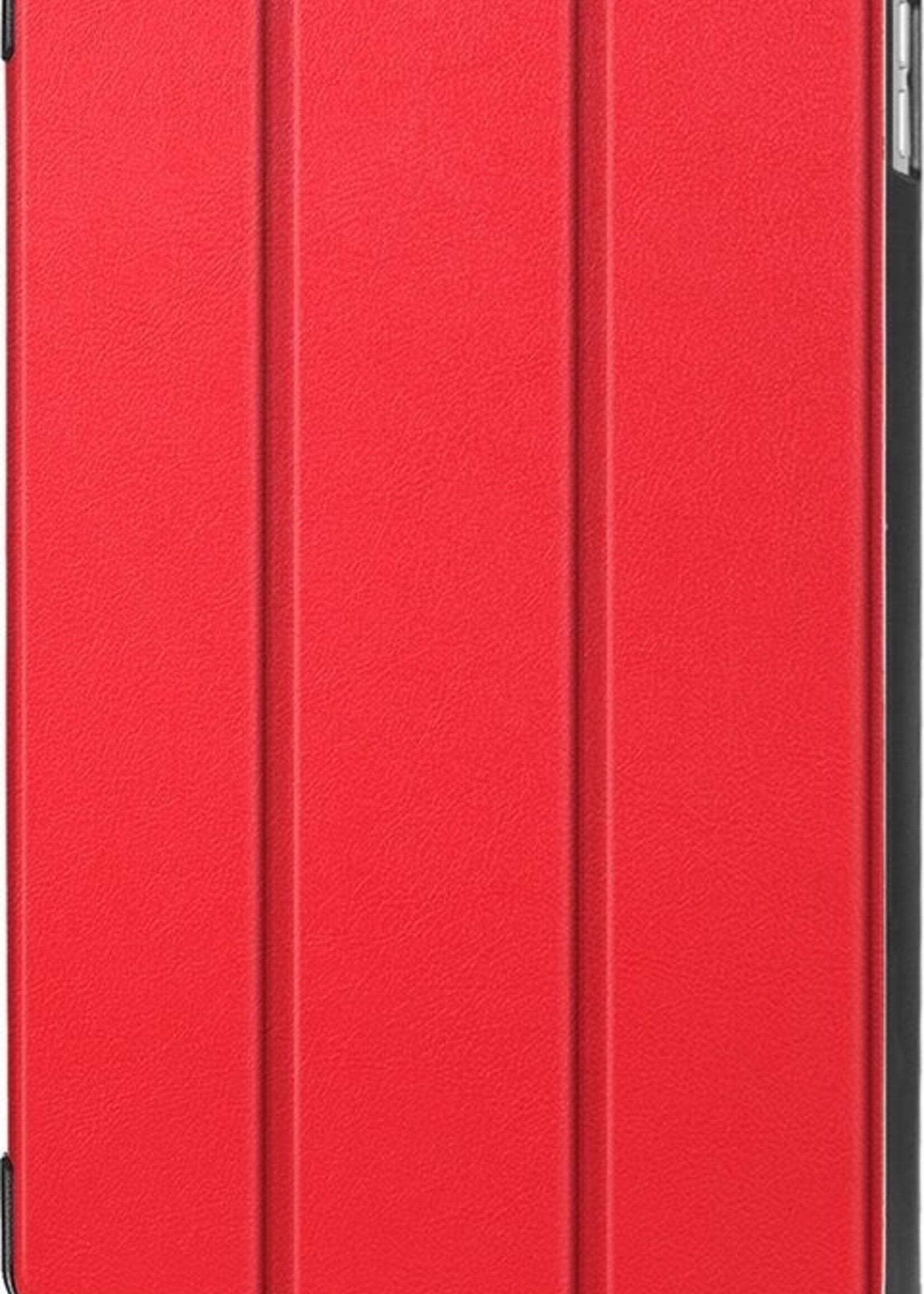 BTH Hoes Geschikt voor iPad Mini 4/5 Hoes Book Case Hoesje Trifold Cover - Hoesje Geschikt voor iPad Mini 4/5 Hoesje Bookcase - Rood
