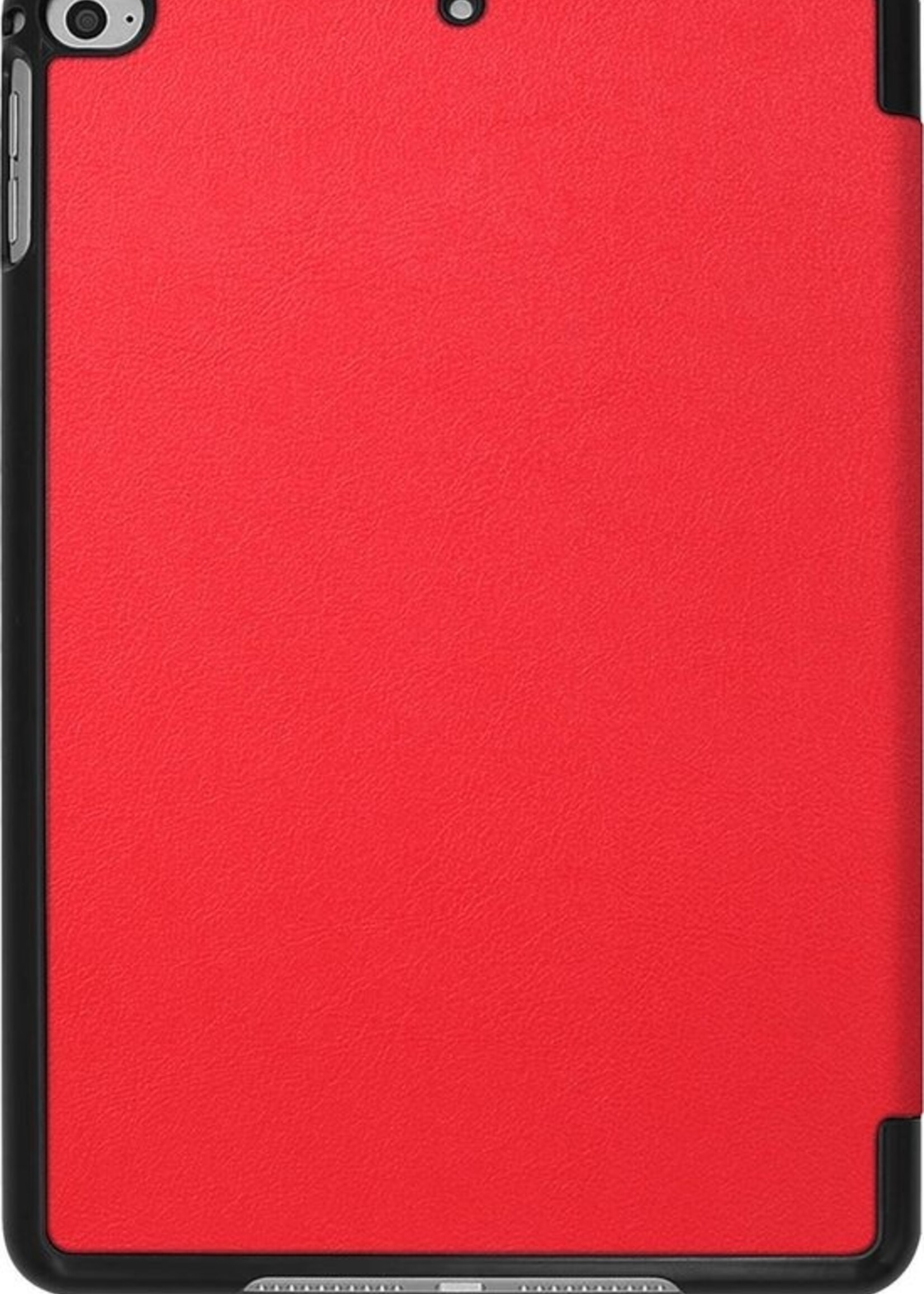 BTH Hoes Geschikt voor iPad Mini 4/5 Hoes Book Case Hoesje Trifold Cover - Hoesje Geschikt voor iPad Mini 4/5 Hoesje Bookcase - Rood