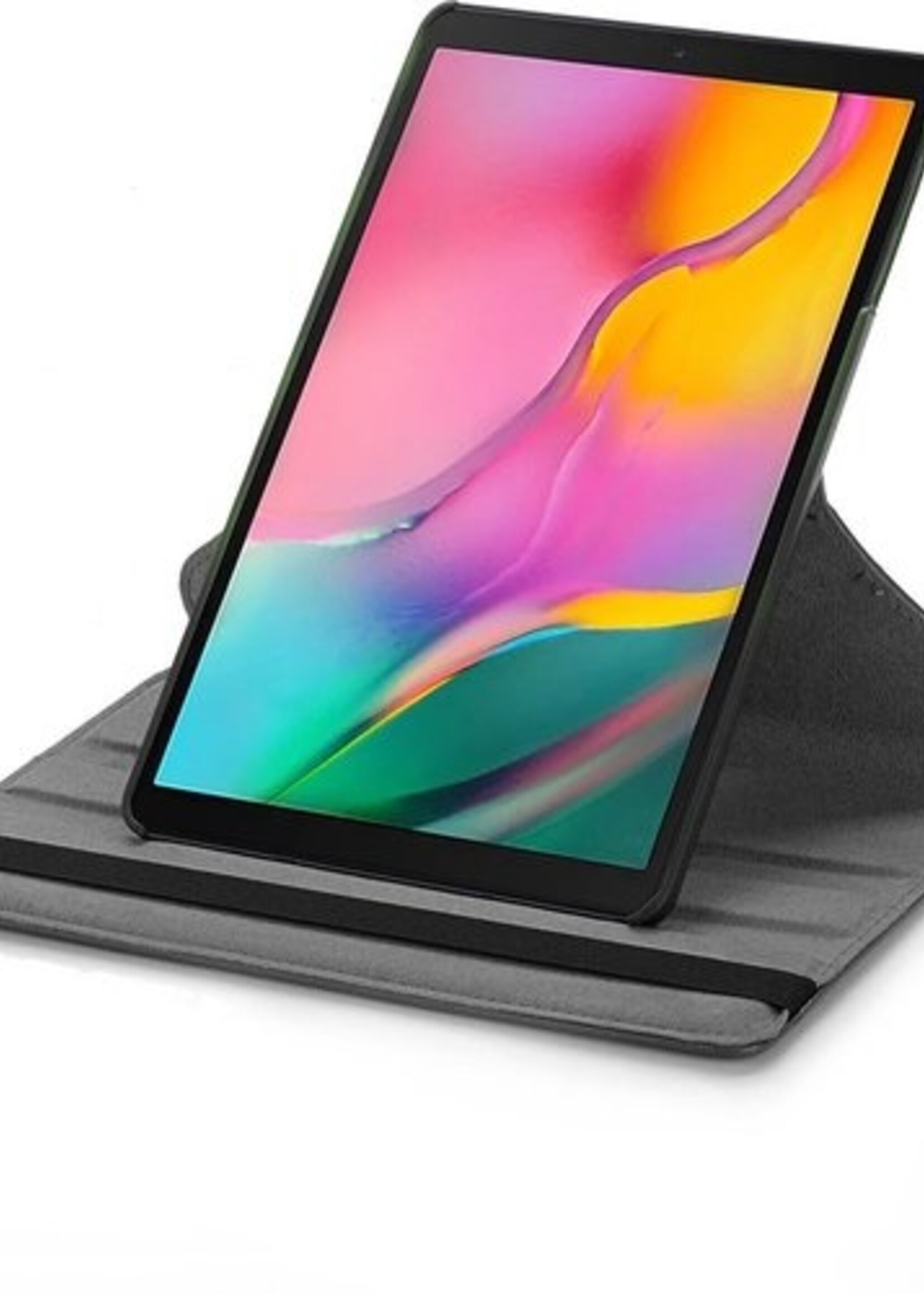 BTH Hoes Geschikt voor Samsung Galaxy Tab A 10.1 2019 Hoes Case 360 Draaibare Hoes Cover - Hoesje Geschikt voor Samsung Tab A 10.1 2019 Hoesje Draaibaar - Zwart