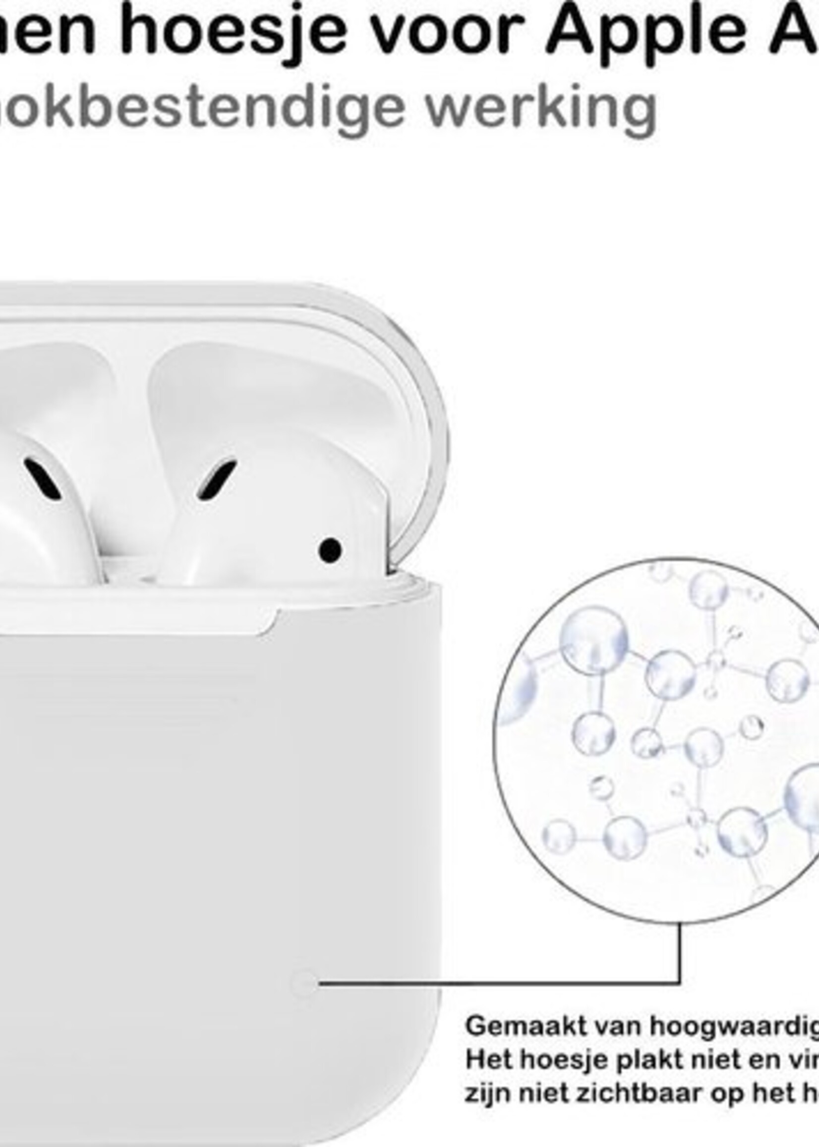BTH Case Geschikt voor AirPods Hoesje Hoes Siliconen Met Clip Cover - Hoesje Geschikt voor Apple Airpods 1/2 Siliconen Met Clip - Transparant
