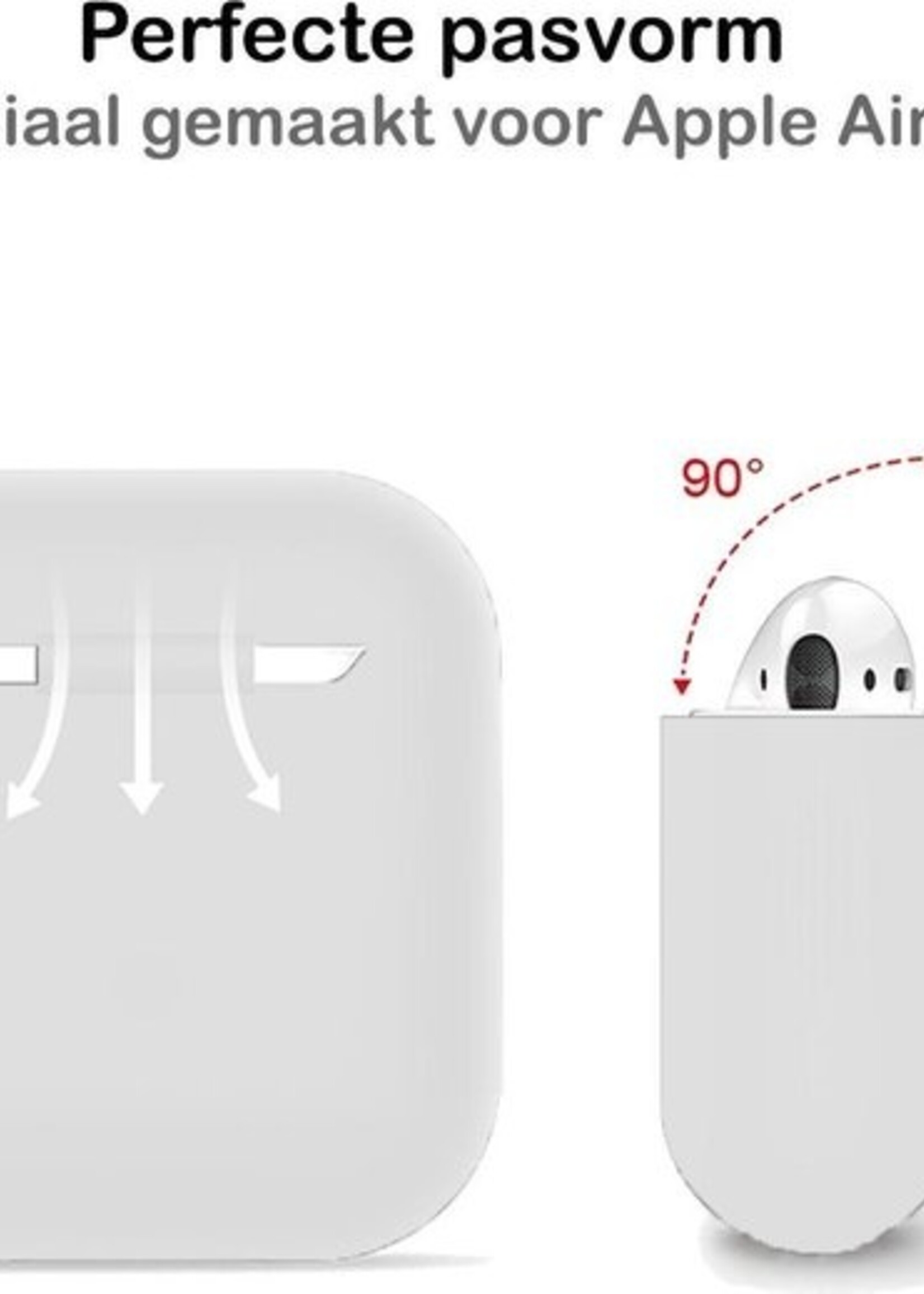 BTH Case Geschikt voor AirPods Hoesje Hoes Siliconen Met Clip Cover - Hoesje Geschikt voor Apple Airpods 1/2 Siliconen Met Clip - Transparant