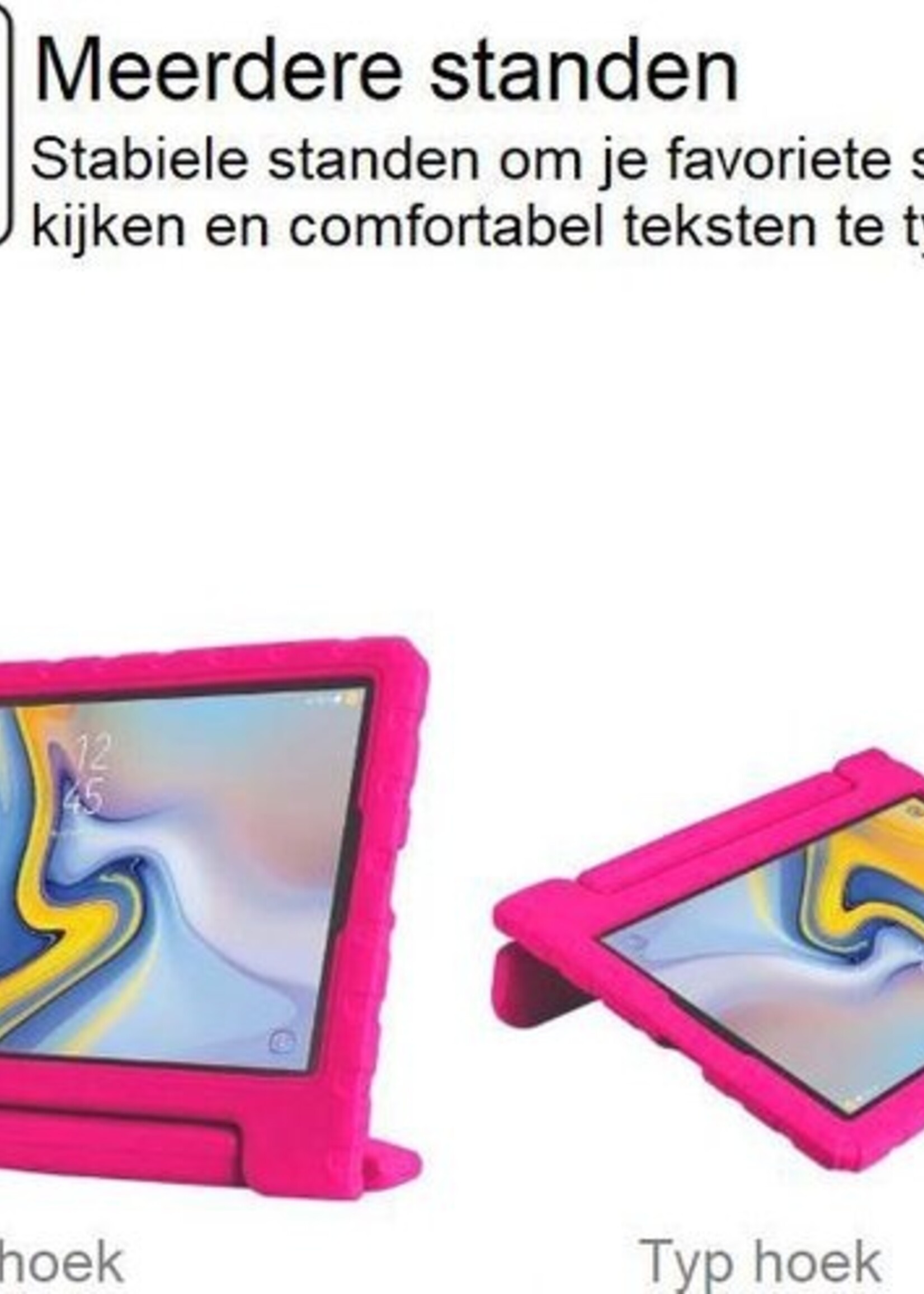 BTH Kinderhoes Geschikt voor Samsung Galaxy Tab A 10.1 2019 Hoes Kinder Hoesje Kids Case Cover Kidsproof - Hoesje Geschikt voor Samsung Tab A 10.1 2019 Hoesje Kinder Hoes - Roze