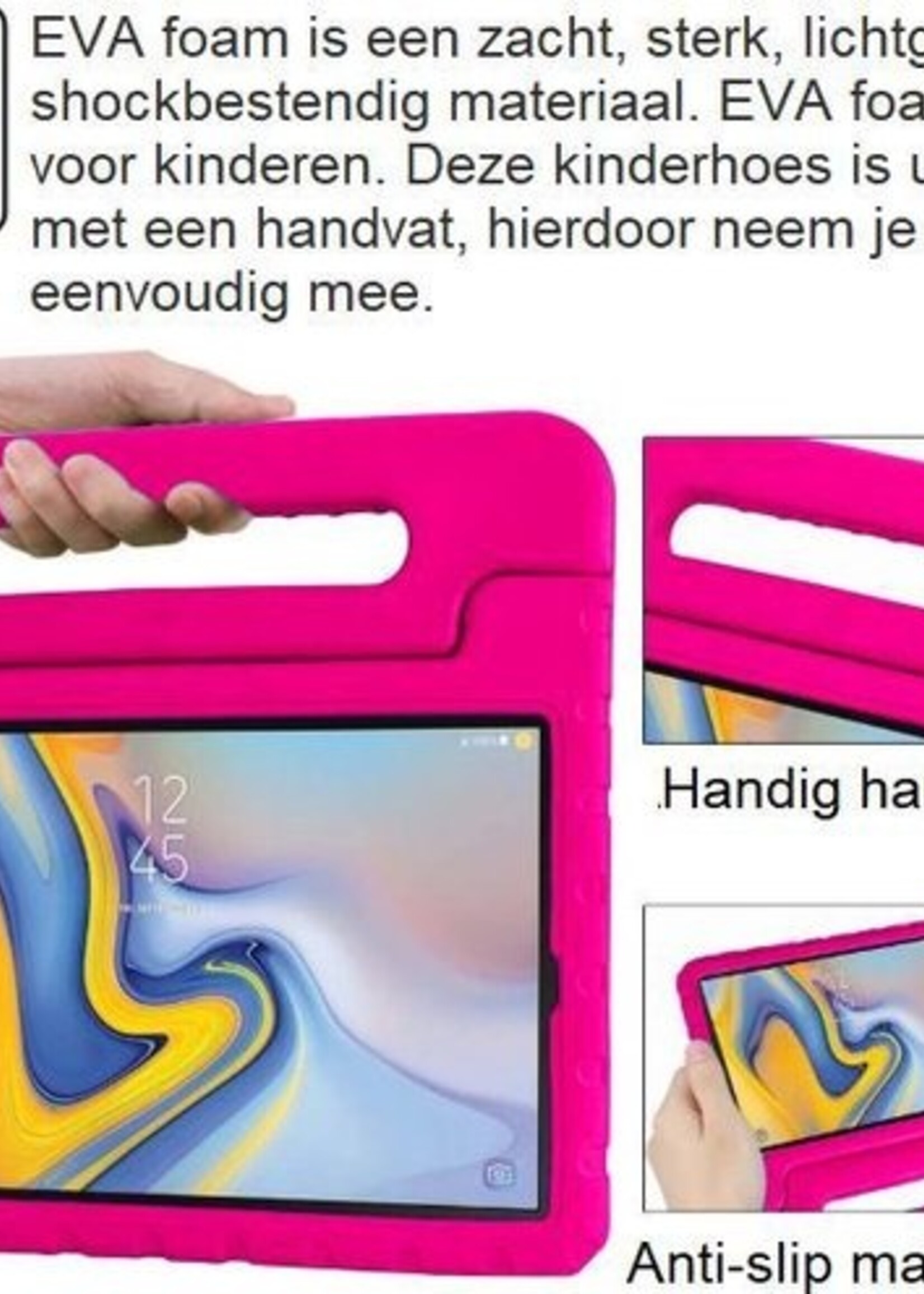 BTH Kinderhoes Geschikt voor Samsung Galaxy Tab A 10.1 2019 Hoes Kinder Hoesje Kids Case Cover Kidsproof - Hoesje Geschikt voor Samsung Tab A 10.1 2019 Hoesje Kinder Hoes - Roze