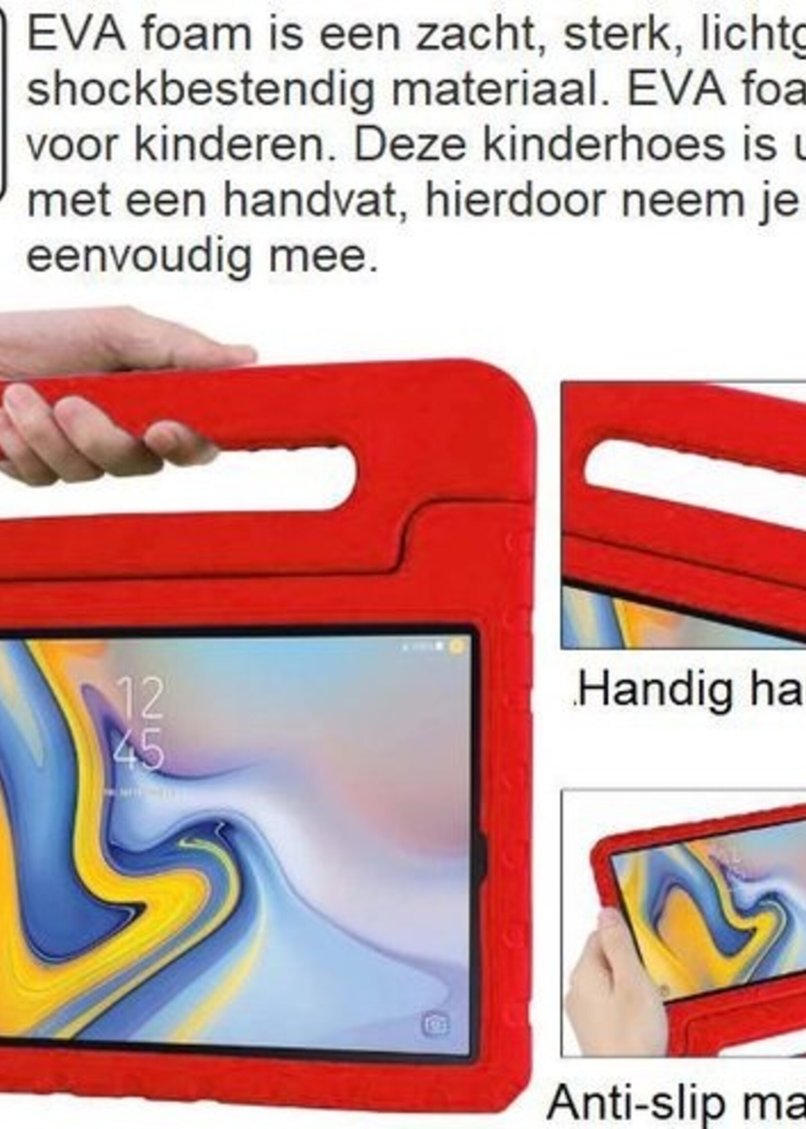 BTH Kinderhoes Geschikt voor Samsung Galaxy Tab A 10.1 2019 Hoes Kinder Hoesje Kids Case Cover Kidsproof - Hoesje Geschikt voor Samsung Tab A 10.1 2019 Hoesje Kinder Hoes - Rood