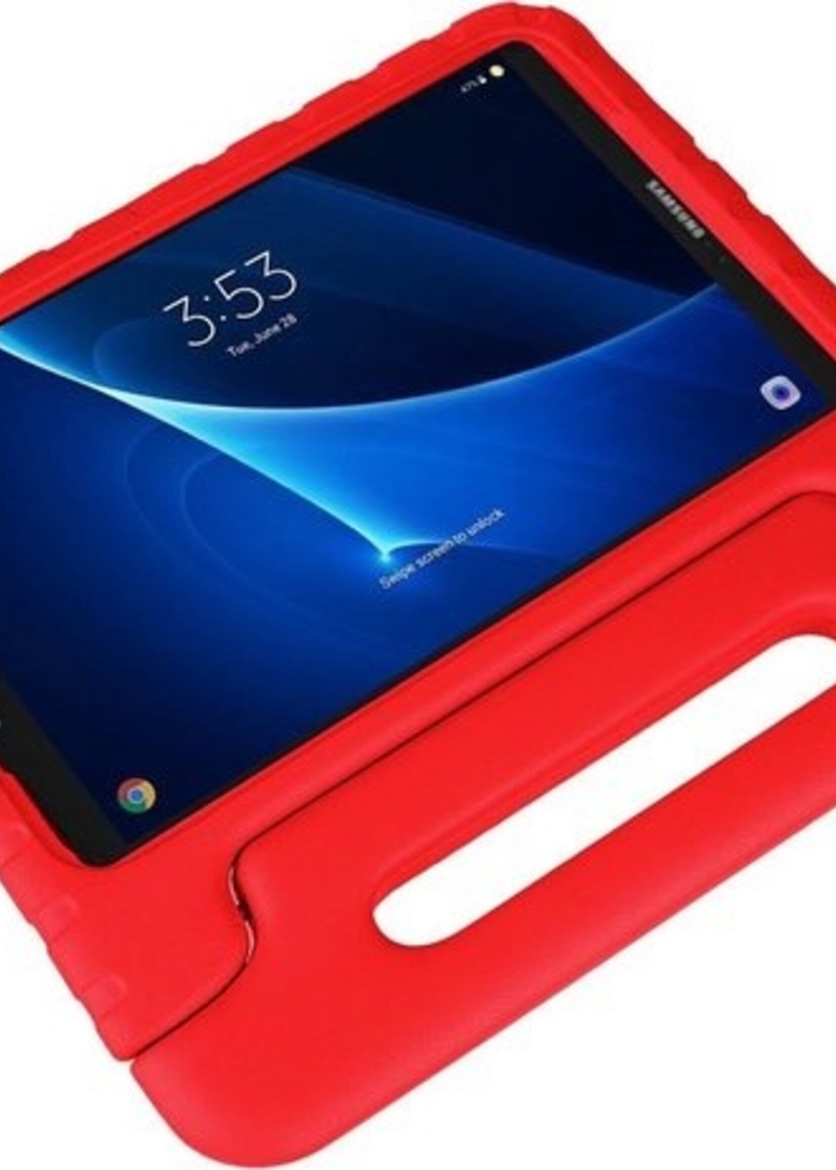 BTH Kinderhoes Geschikt voor Samsung Galaxy Tab A 10.1 2019 Hoes Kinder Hoesje Kids Case Cover Kidsproof - Hoesje Geschikt voor Samsung Tab A 10.1 2019 Hoesje Kinder Hoes - Rood