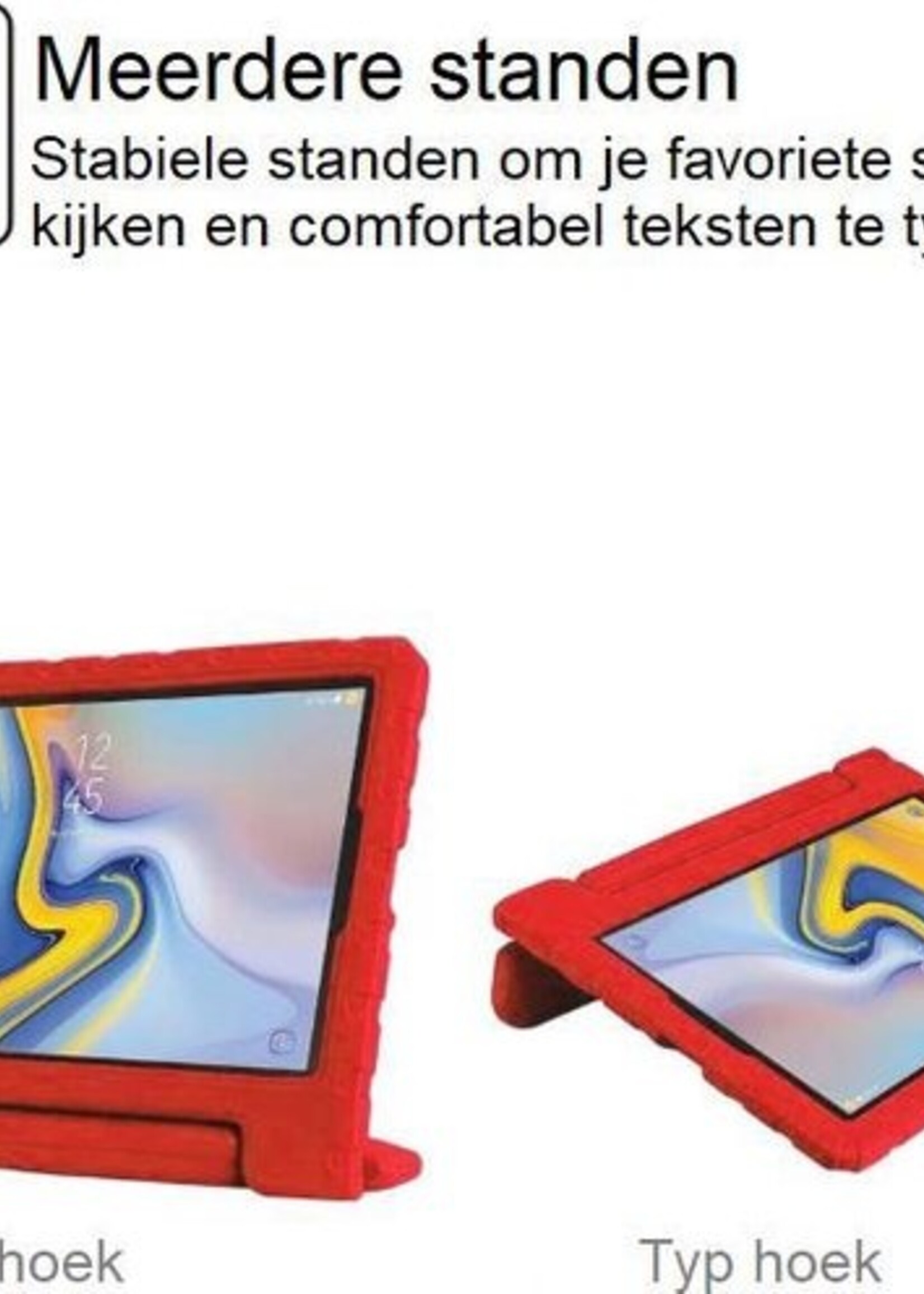 BTH Kinderhoes Geschikt voor Samsung Galaxy Tab A 10.1 2019 Hoes Kinder Hoesje Kids Case Cover Kidsproof - Hoesje Geschikt voor Samsung Tab A 10.1 2019 Hoesje Kinder Hoes - Rood