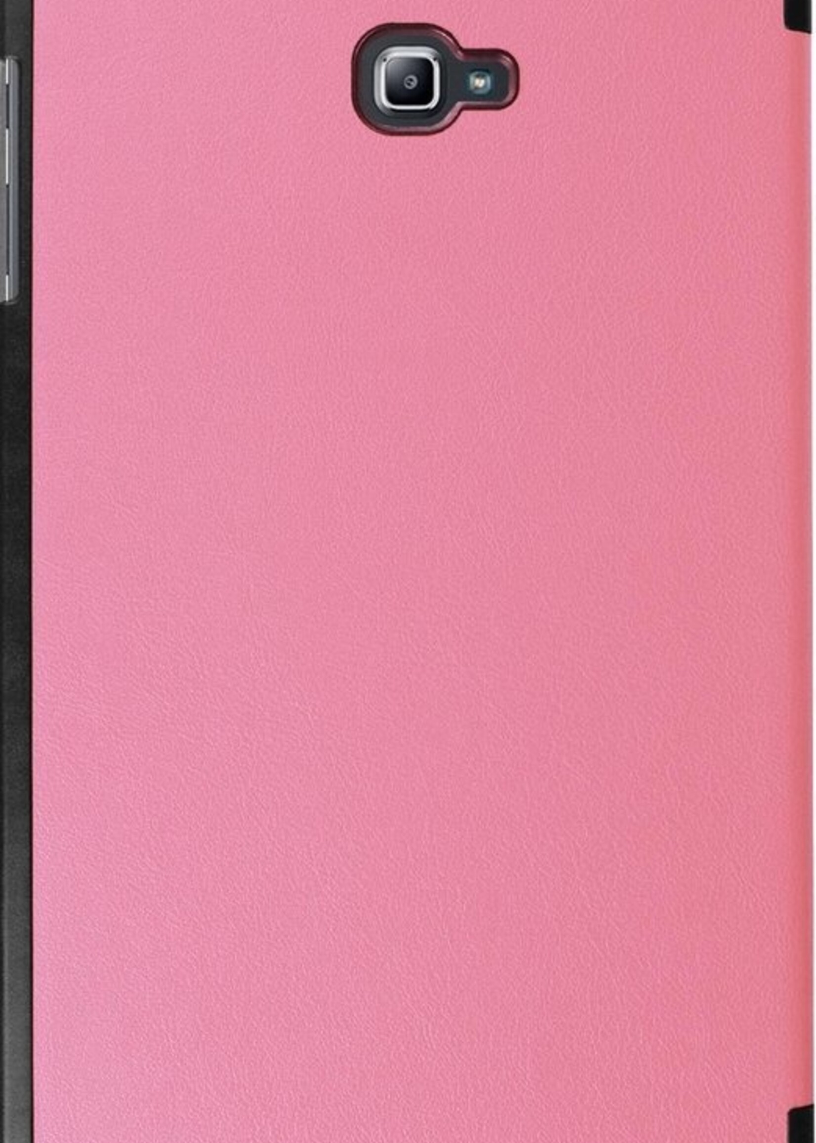 BTH Hoes Geschikt voor Samsung Galaxy Tab A 10.1 2016 Hoes Book Case Hoesje Trifold Cover - Hoesje Geschikt voor Samsung Tab A 10.1 2016 Hoesje Bookcase - Roze