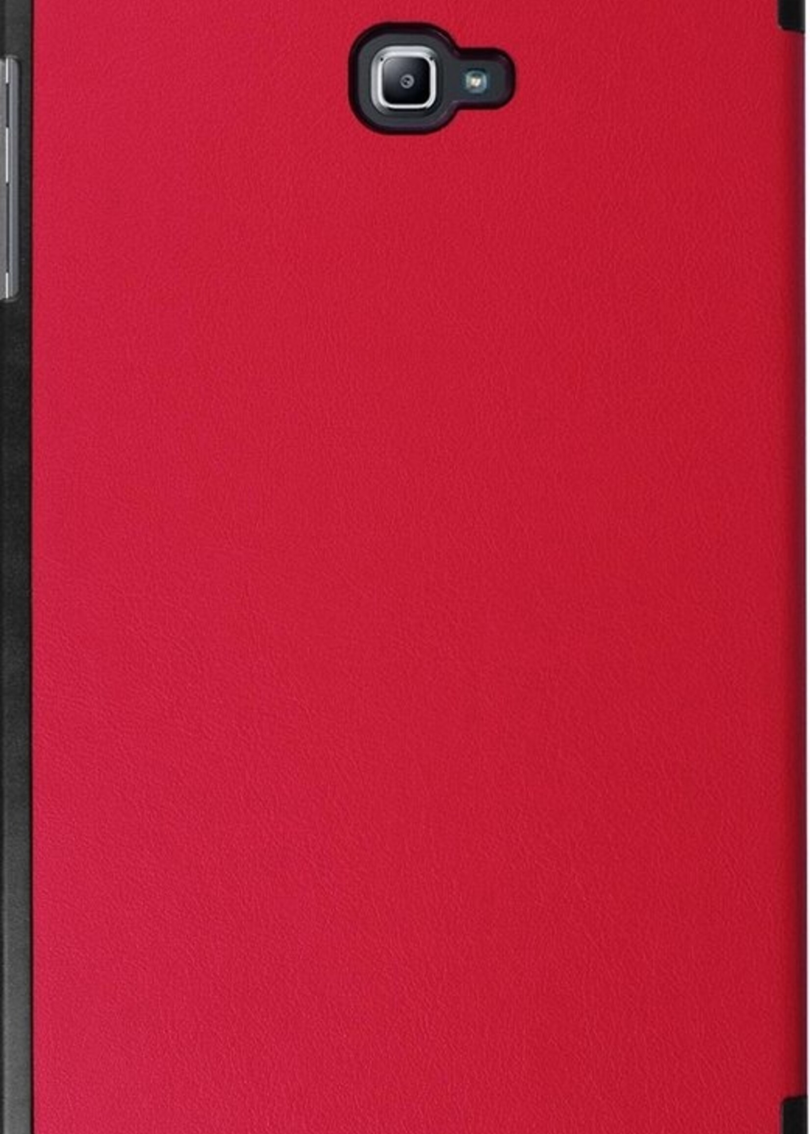BTH Hoes Geschikt voor Samsung Galaxy Tab A 10.1 2016 Hoes Book Case Hoesje Trifold Cover - Hoesje Geschikt voor Samsung Tab A 10.1 2016 Hoesje Bookcase - Rood