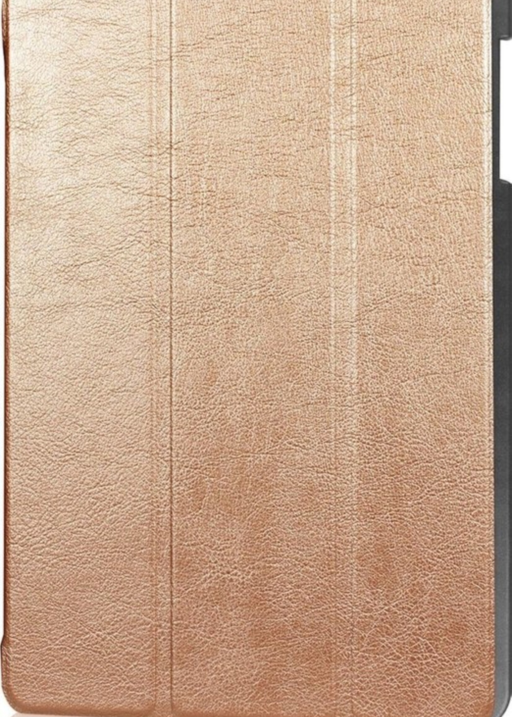 BTH Hoes Geschikt voor Samsung Galaxy Tab A 10.1 2016 Hoes Book Case Hoesje Trifold Cover - Hoesje Geschikt voor Samsung Tab A 10.1 2016 Hoesje Bookcase - Rosé goud