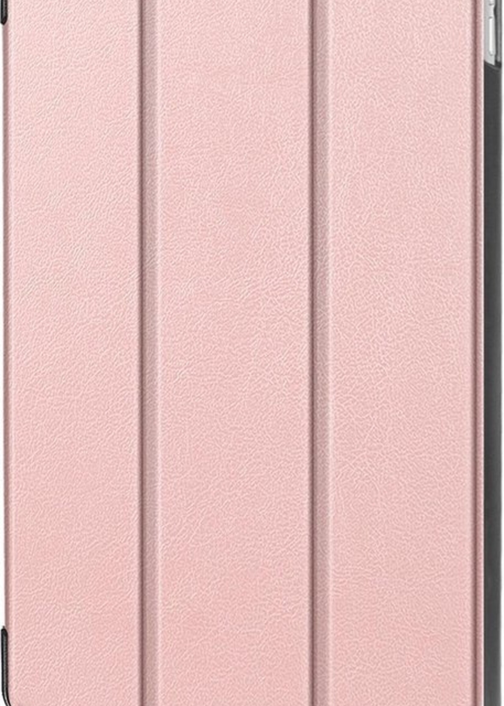 BTH Hoes Geschikt voor iPad Air 3 / Pro 10.5 (2017) Hoes Book Case Hoesje Trifold Cover - Hoesje Geschikt voor iPad Air 3 / Pro 10.5 (2017) Hoesje Bookcase - Rosé goud
