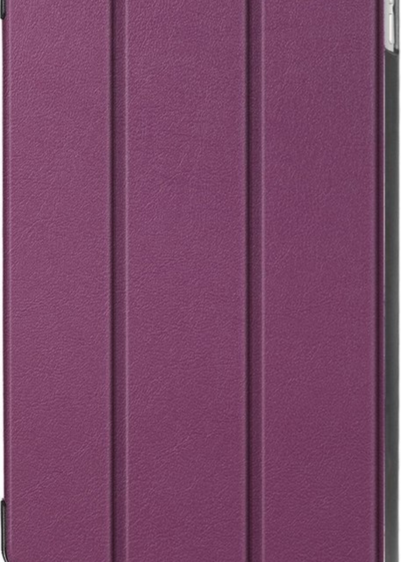 BTH Hoes Geschikt voor iPad Air 3 / Pro 10.5 (2017) Hoes Book Case Hoesje Trifold Cover - Hoesje Geschikt voor iPad Air 3 / Pro 10.5 (2017) Hoesje Bookcase - Paars