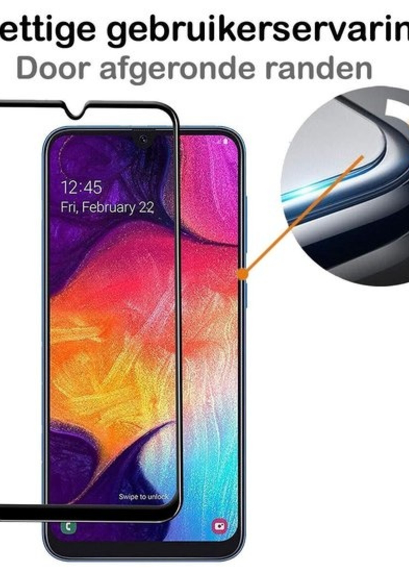 BTH Screenprotector Geschikt voor Samsung A20 Screenprotector Glas Gehard Tempered Glass Full Cover - Screenprotector Geschikt voor Samsung Galaxy A20 Screen Protector Screen Cover