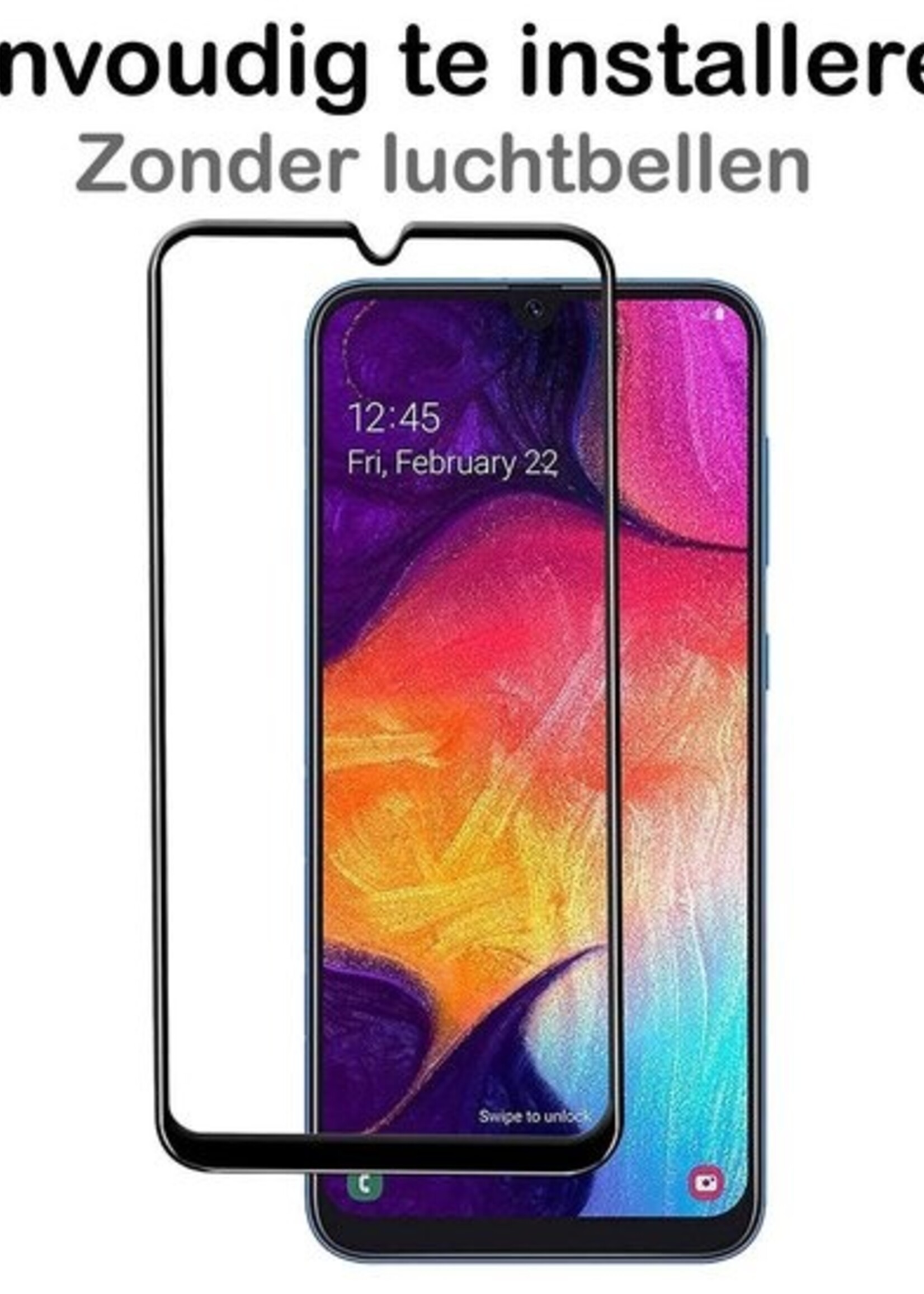 BTH Screenprotector Geschikt voor Samsung A20 Screenprotector Glas Gehard Tempered Glass Full Cover - Screenprotector Geschikt voor Samsung Galaxy A20 Screen Protector Screen Cover