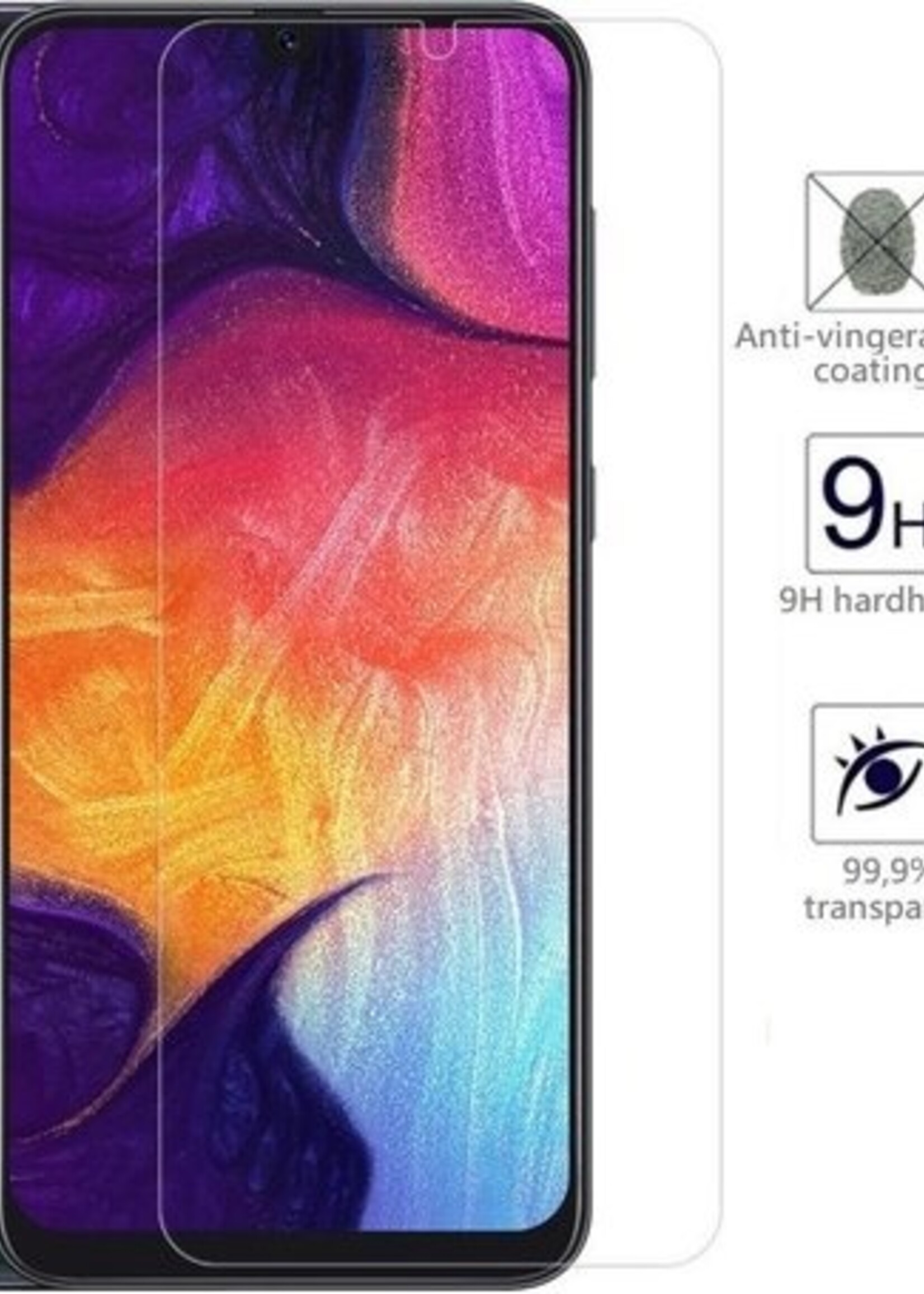 BTH Screenprotector Geschikt voor Samsung Galaxy A50 Screenprotector Glas Gehard Tempered Glass - Screenprotector Geschikt voor Samsung A50 Screen Protector Screen Cover
