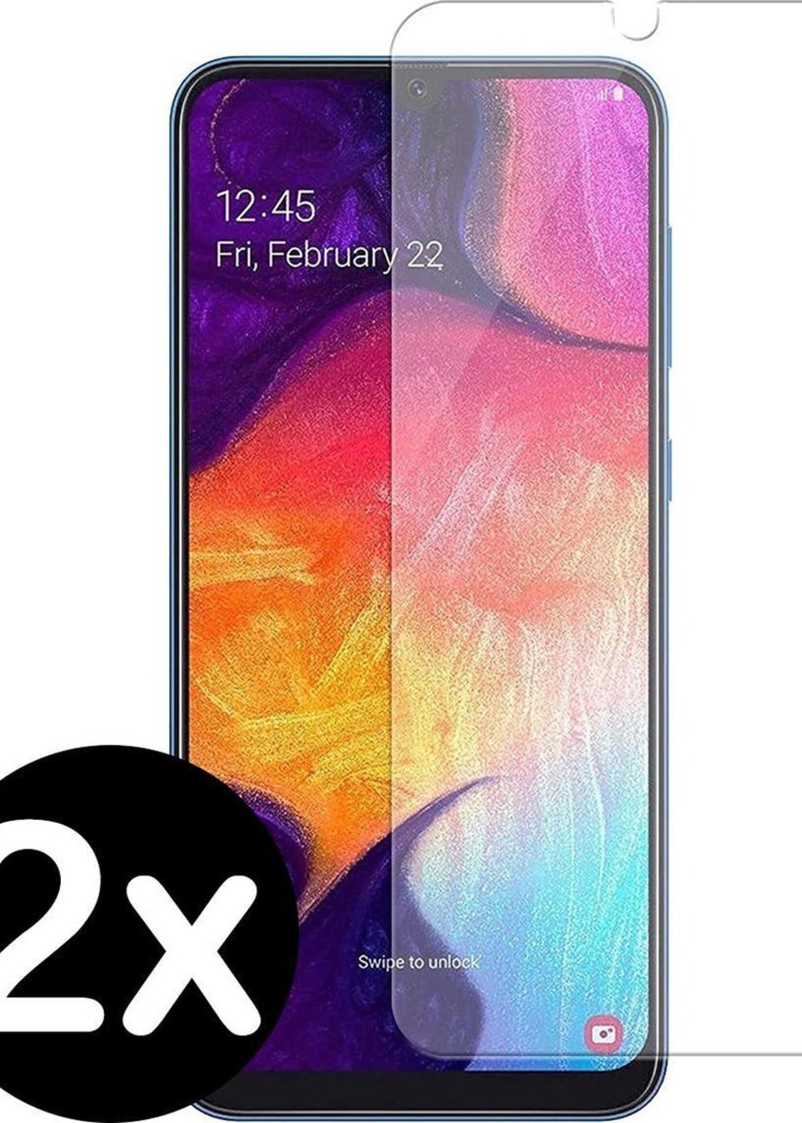 BTH Screenprotector Geschikt voor Samsung Galaxy A20/A30/A50 Screenprotector Glas Gehard Tempered Glass - Screenprotector Geschikt voor Samsung A20/A30/A50 Screen Protector Screen Cover - 2 PACK