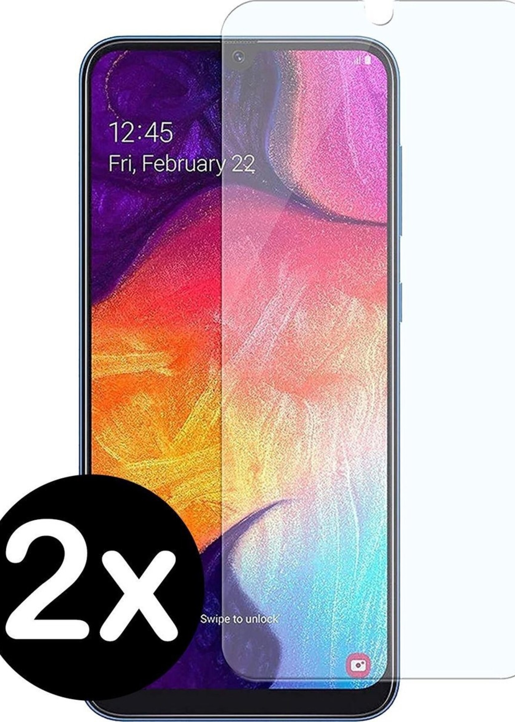 BTH Screenprotector Geschikt voor Samsung Galaxy A50 Screenprotector Glas Gehard Tempered Glass - Screenprotector Geschikt voor Samsung A50 Screen Protector Screen Cover - 2 PACK